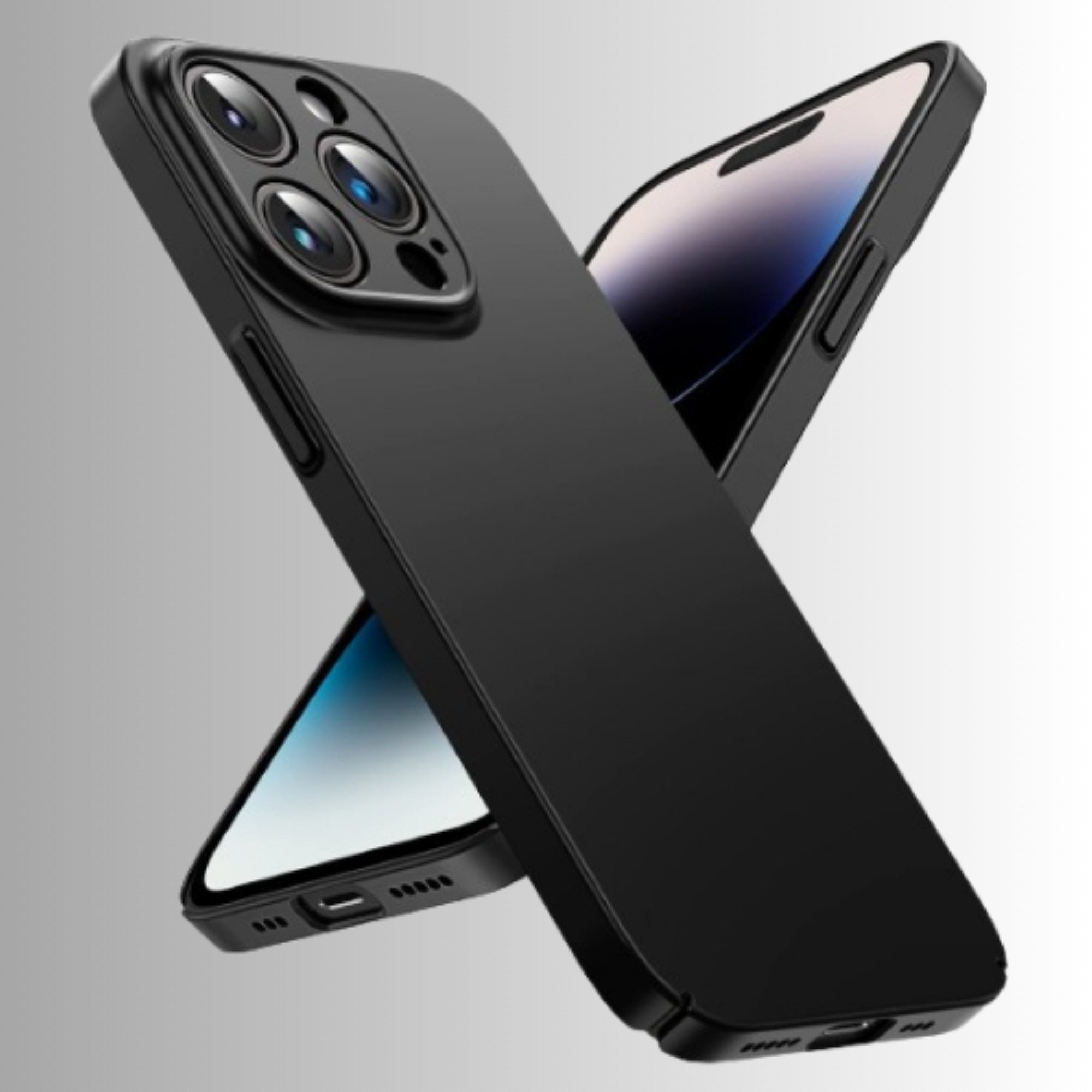 Montegoni Handyhülle Schwarz Silikon Case für Apple iPhone 13,14,13/14 pro,13/14 pro max, Stoßfeste Hülle mit Kameraschutz, Silikon Slim Case Cover von Montegoni