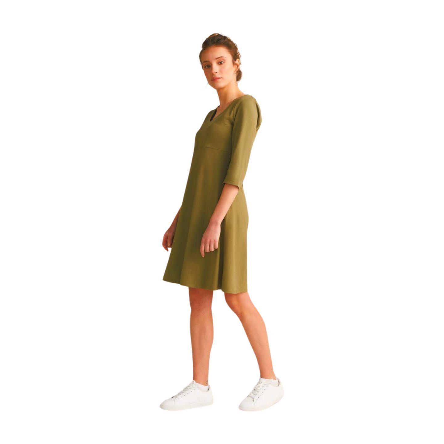Leela COTTON Arm Strandkleid Kleid 3/4 V-Neck