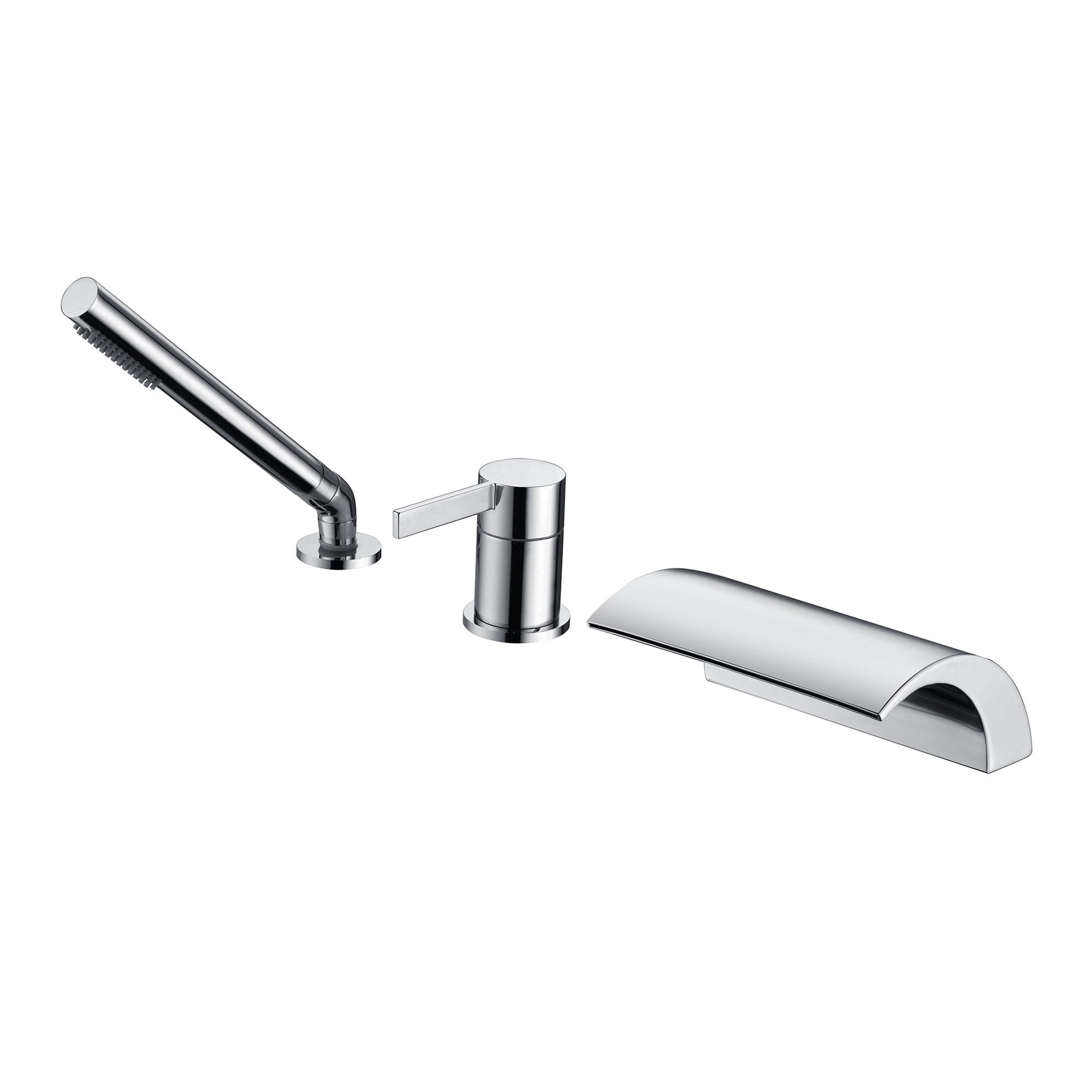 Wannenarmatur Badewannenarmatur, Wasserfallauslauf und Handbrause, bleifrei.