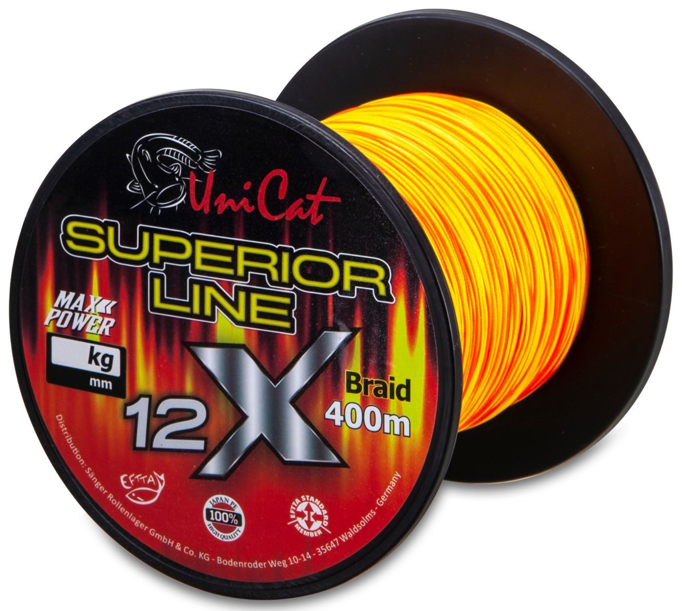 Angelschnur Uni Cat Superior Line Braid 12X - 400m geflochtene Angelschnur