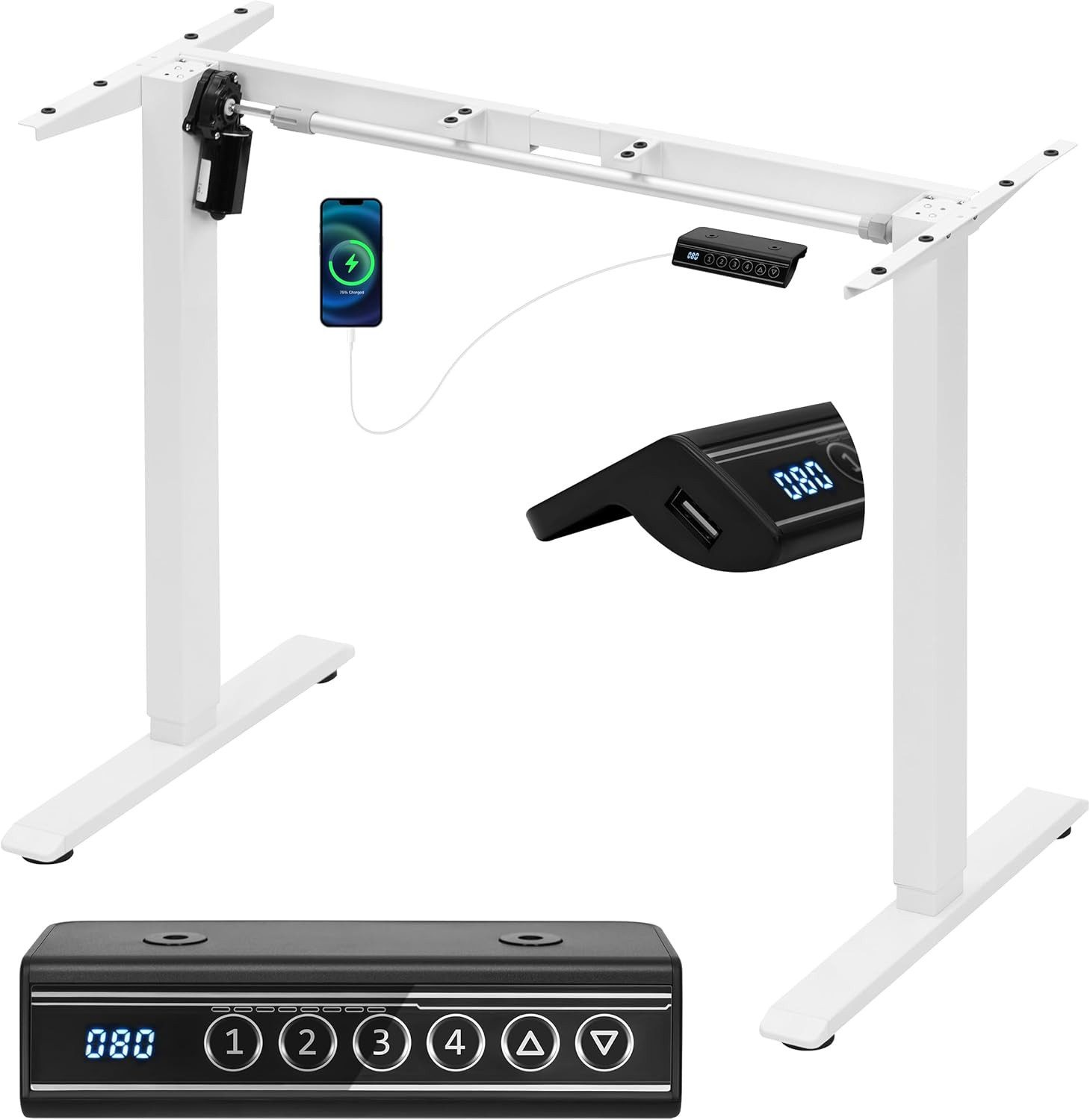 Woltu Schreibtisch, elektrisches Tischgestell, mit 4 Memory-Steuerung, USB- günstig online kaufen