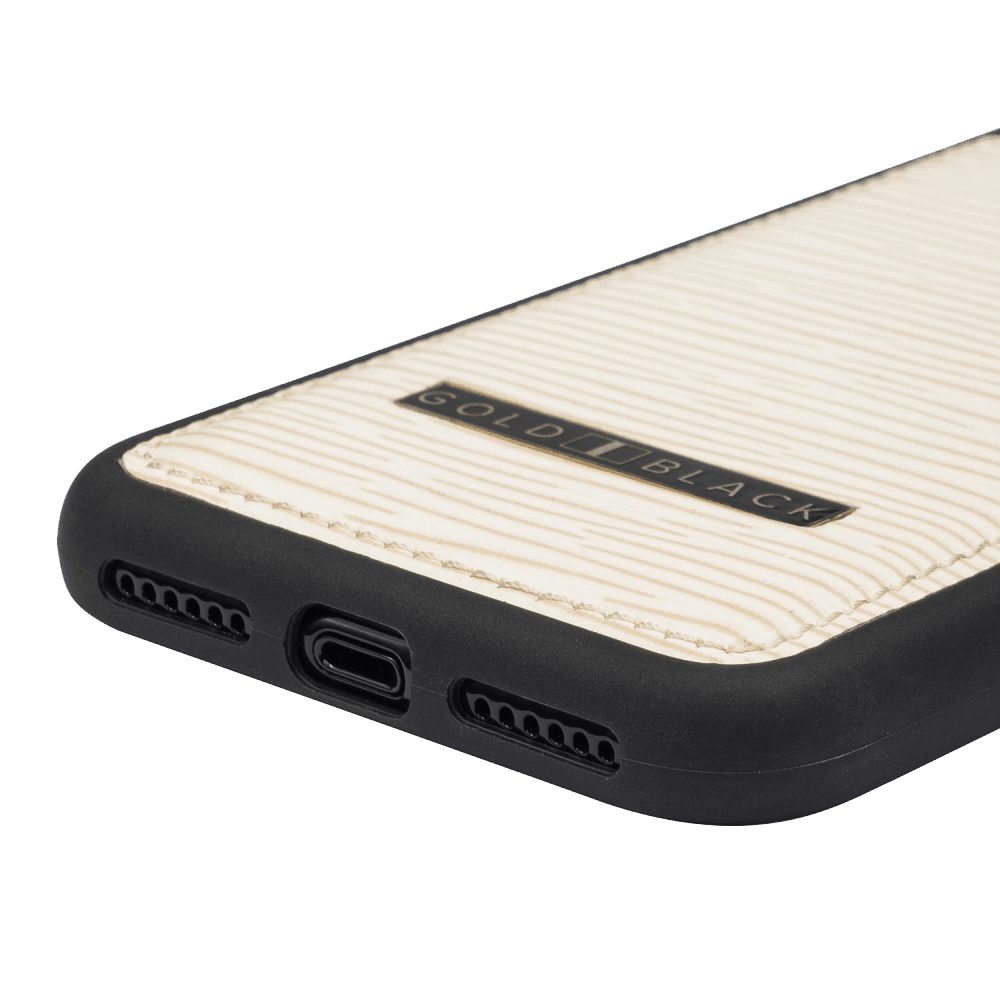GOLDBLACK Handyhülle GOLDBLACK iPHONE 11 PRO LEDERHÜLLE UNICO-Prägung WeIß