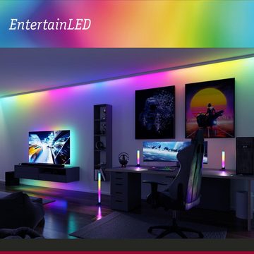 Paulmann LED Tischleuchte LED Lightbar RGBW Entertain Led in Schwarz 2x 0,6W 48lm, keine Angabe, Leuchtmittel enthalten: Ja, fest verbaut, LED, warmweiss, Tischleuchte, Nachttischlampe, Tischlampe