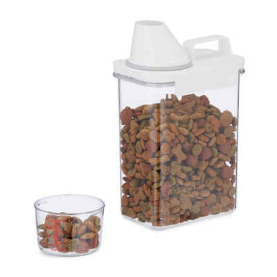 relaxdays Futterbehälter Futter Aufbewahrungsbox 1,8 Liter, Kunststoff