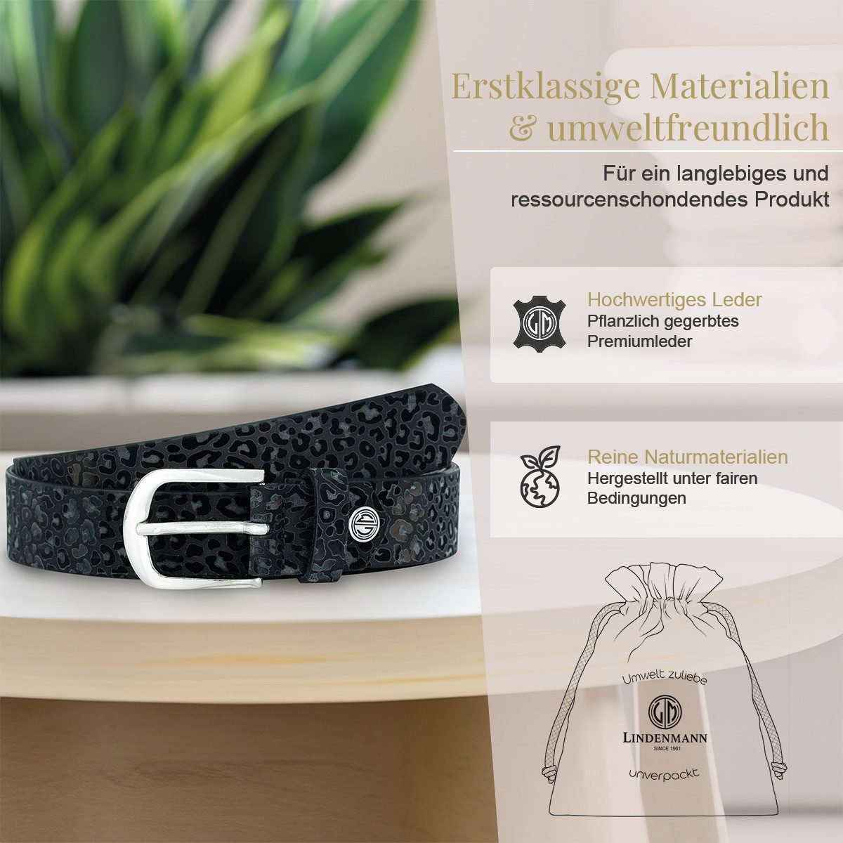 LINDENMANN Ledergürtel