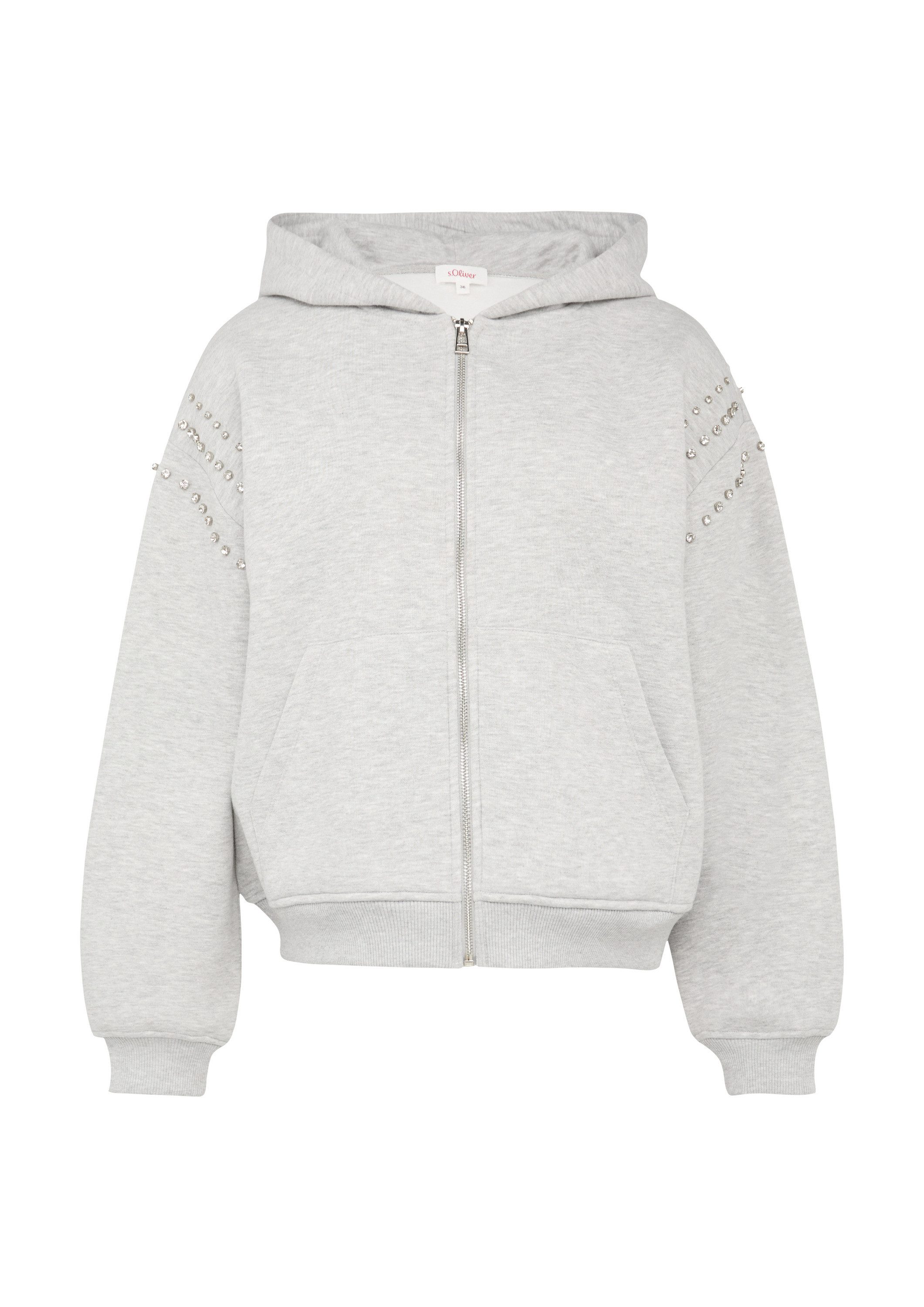 s.Oliver Sweatshirt Sweatshirt Kapuzen-Sweatshirt mit Schmucksteinen günstig online kaufen