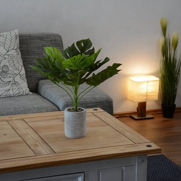 Künstliche Zimmerpflanze 3X künstliche Dekopflanze im Tontopf, INtrenDU, Höhe 52 cm