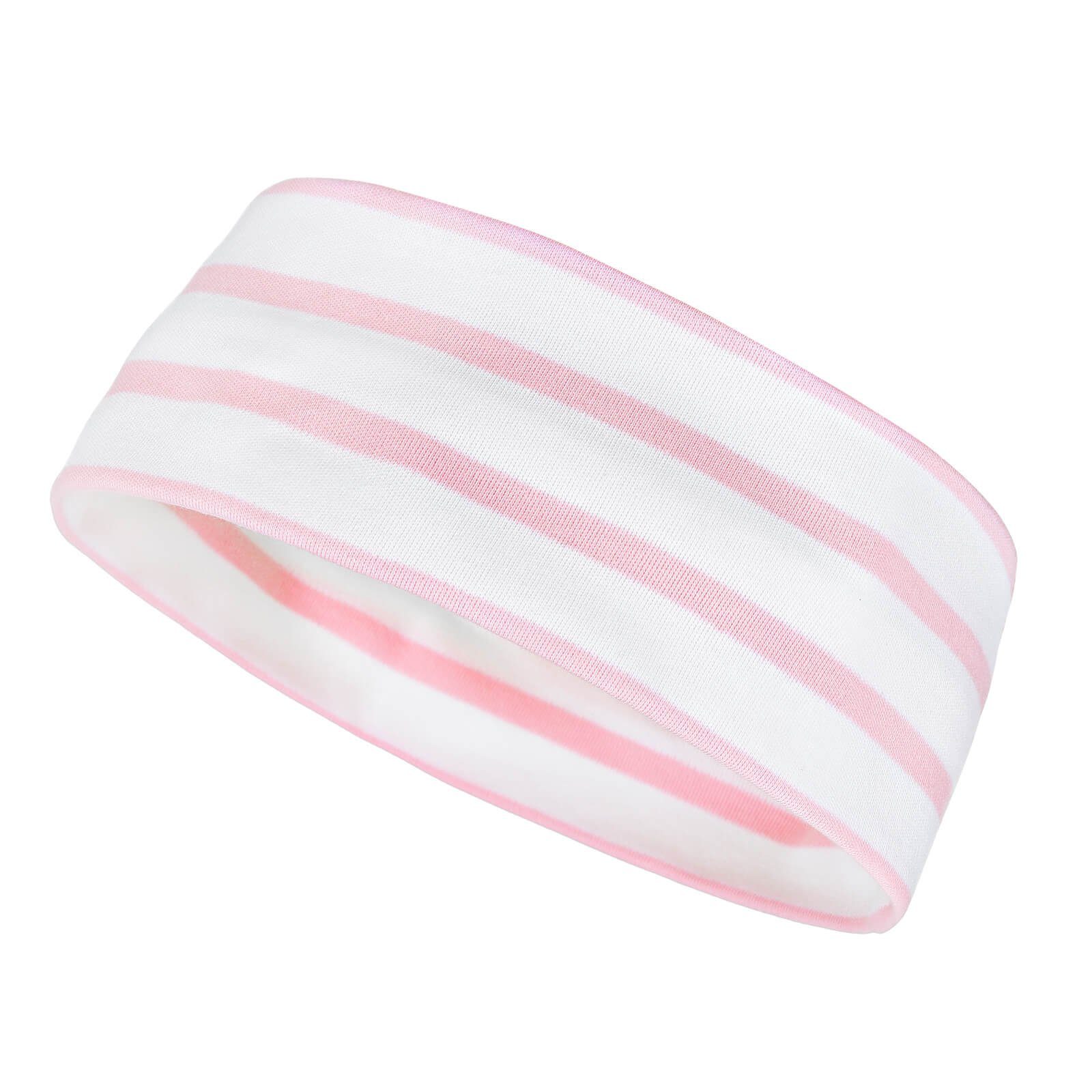 modAS Stirnband Unisex Kopfband Maritim für Kinder und Erwachsene zweilagig Baumwolle (41) weiß / rosa