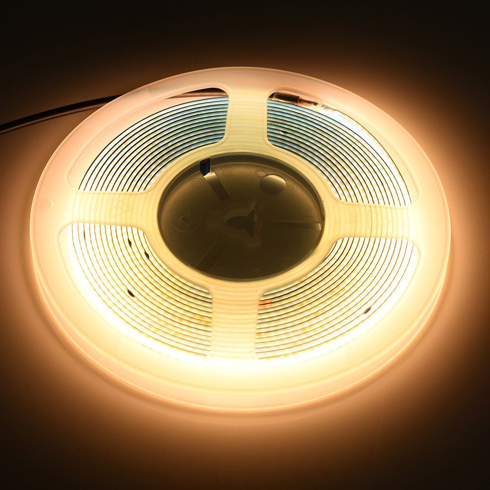 Rosnek LED Stripe 0.5-5M,12V,COB,Bendable,für Schlafzimmerschrank Bücherregal Warmweiß