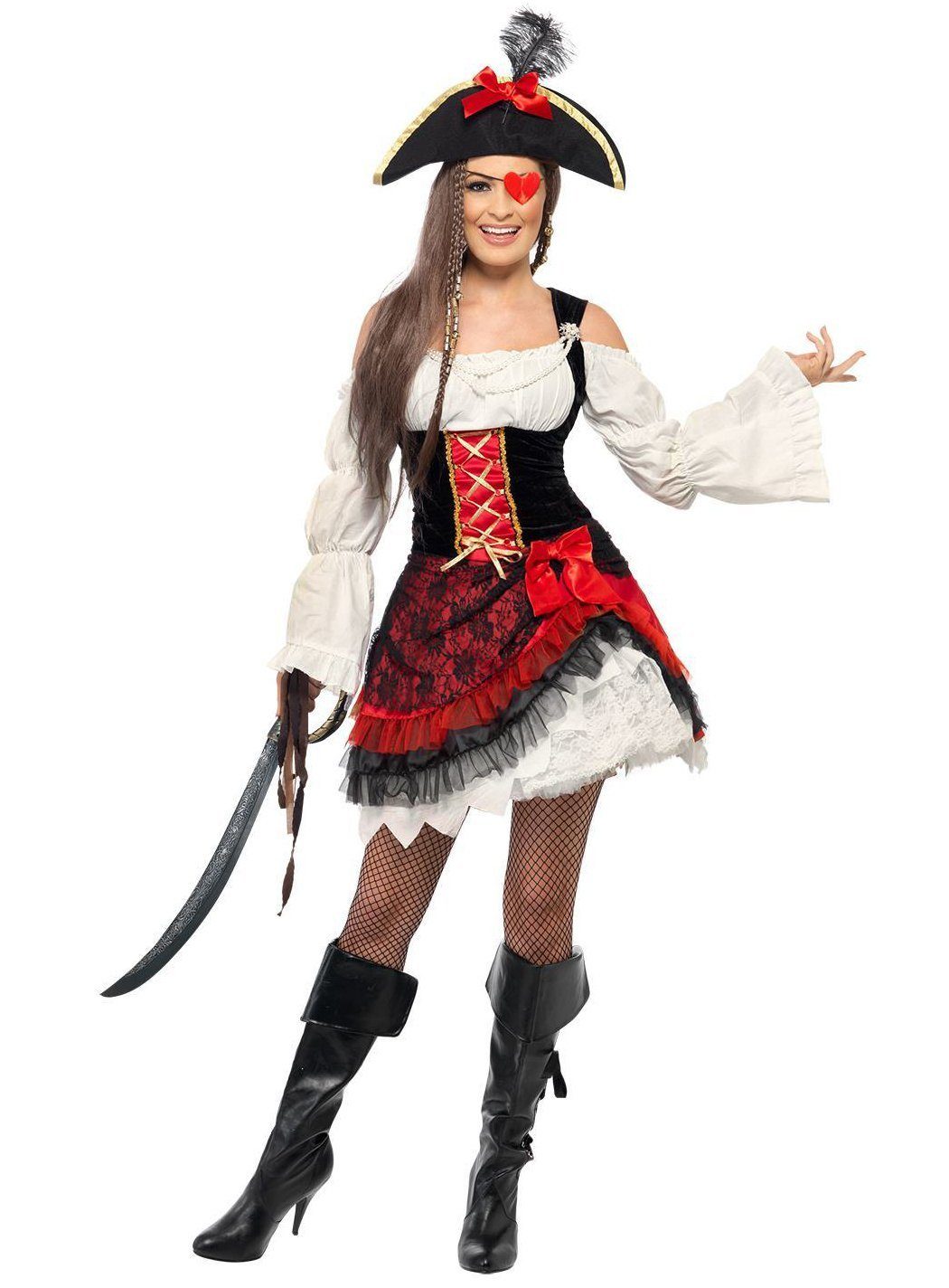 Smiffys Kostüm Glamour Piratin, Für Seeräuberinnen und Herzensbrecherinnen