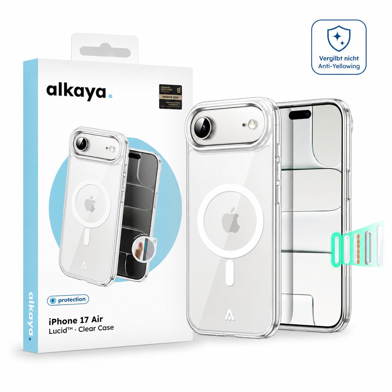 alkaya. Handyhülle Premium Hülle Magsafe Für Apple iPhone Case Magnet Cover Bumper Schutz iPhone 17 Air, 6,5 Zoll, 16,6 cm, Schutzhülle, MagSafe, extra starker Magnet