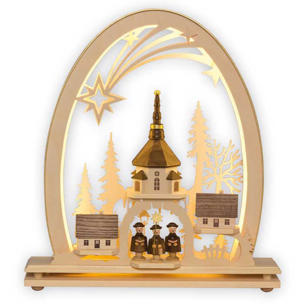 LED Schwibbogen Schwibbogen LED 30 cm Seiffener Kirche