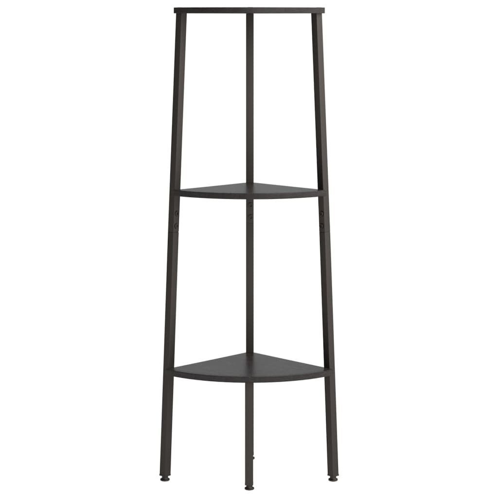 vidaXL Bücherregal Eckregal mit 3 Böden Schwarz 45,5x31,5x120 cm, 1-tlg. – Bild 3 von 5