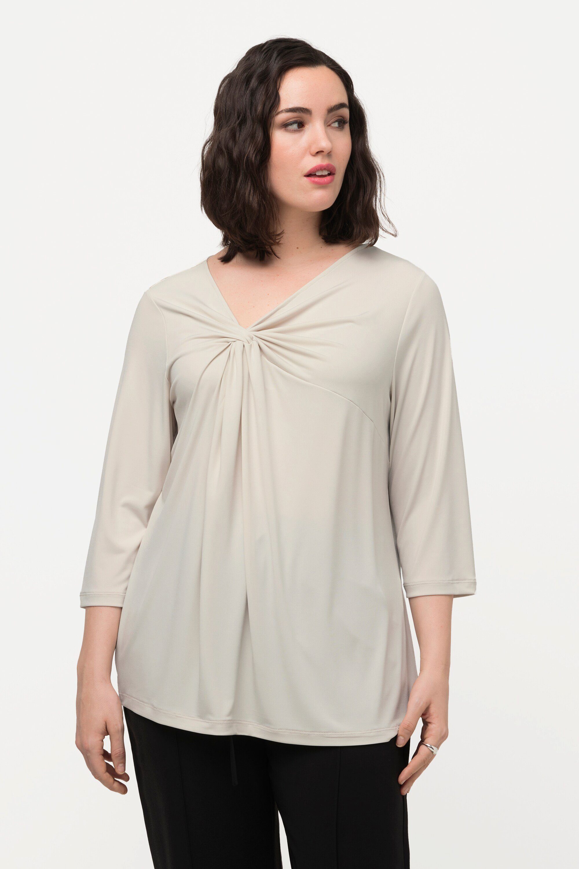 Ulla Popken T-Shirt T-Shirt drapiert asymmetrischer günstig online kaufen