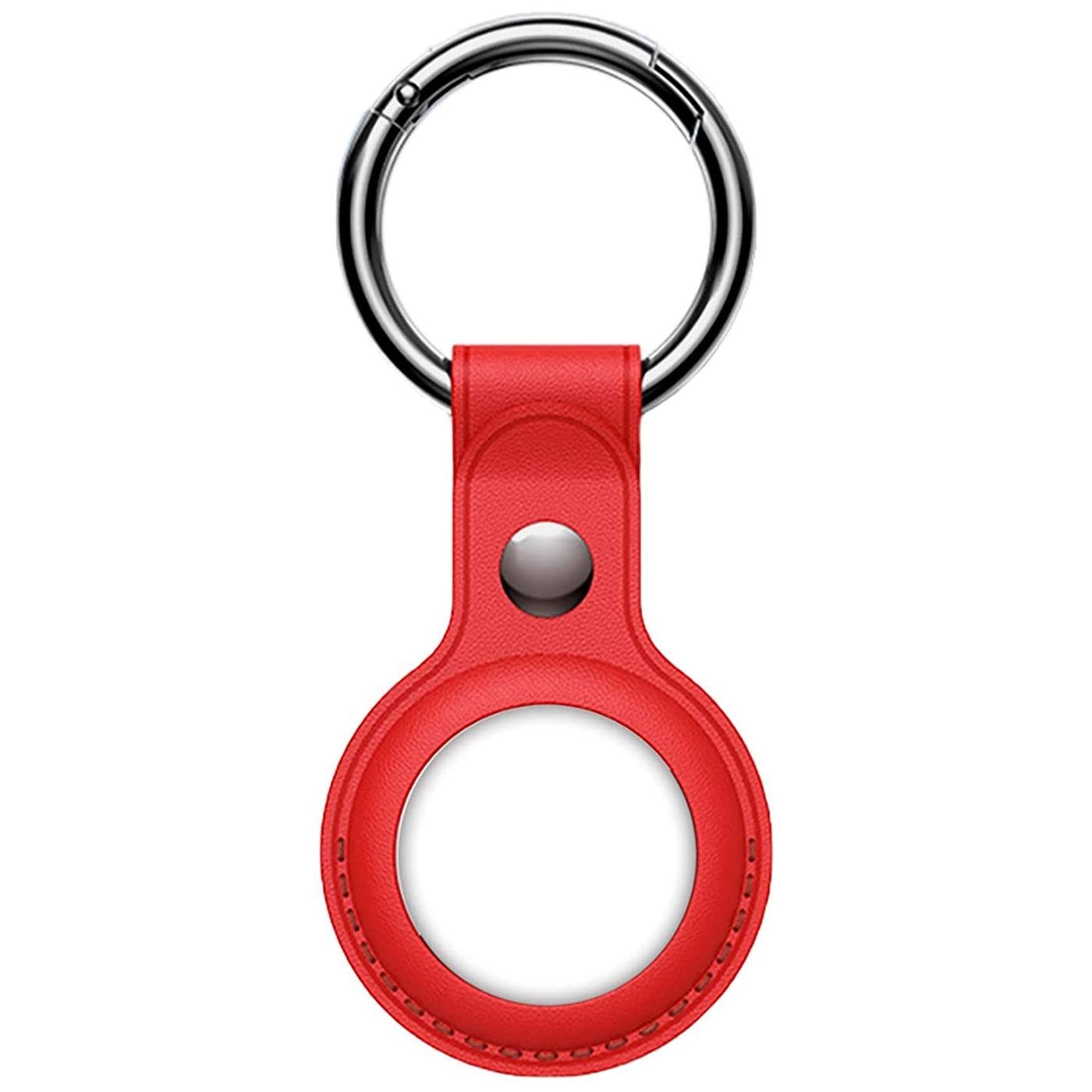 CoolGadget Schlüsselanhänger Schutzhülle für Apple AirTag Case (für Apple AirTag), Anhänger Karabiner Hacken Hülle für Airtags Case Rot