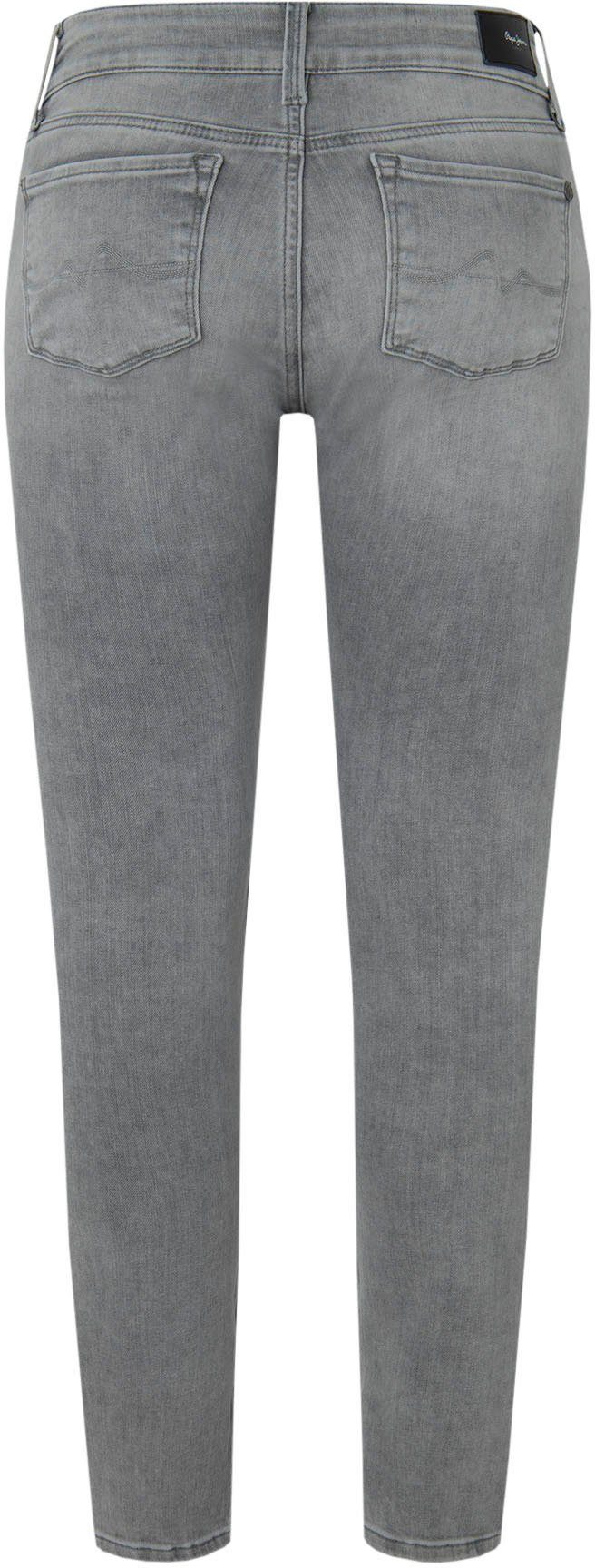 Stretch-Anteil 1-Knopf und Jeans mit Bund im Skinny-fit-Jeans Pepe lt. 5-Pocket-Stil SOHO grey