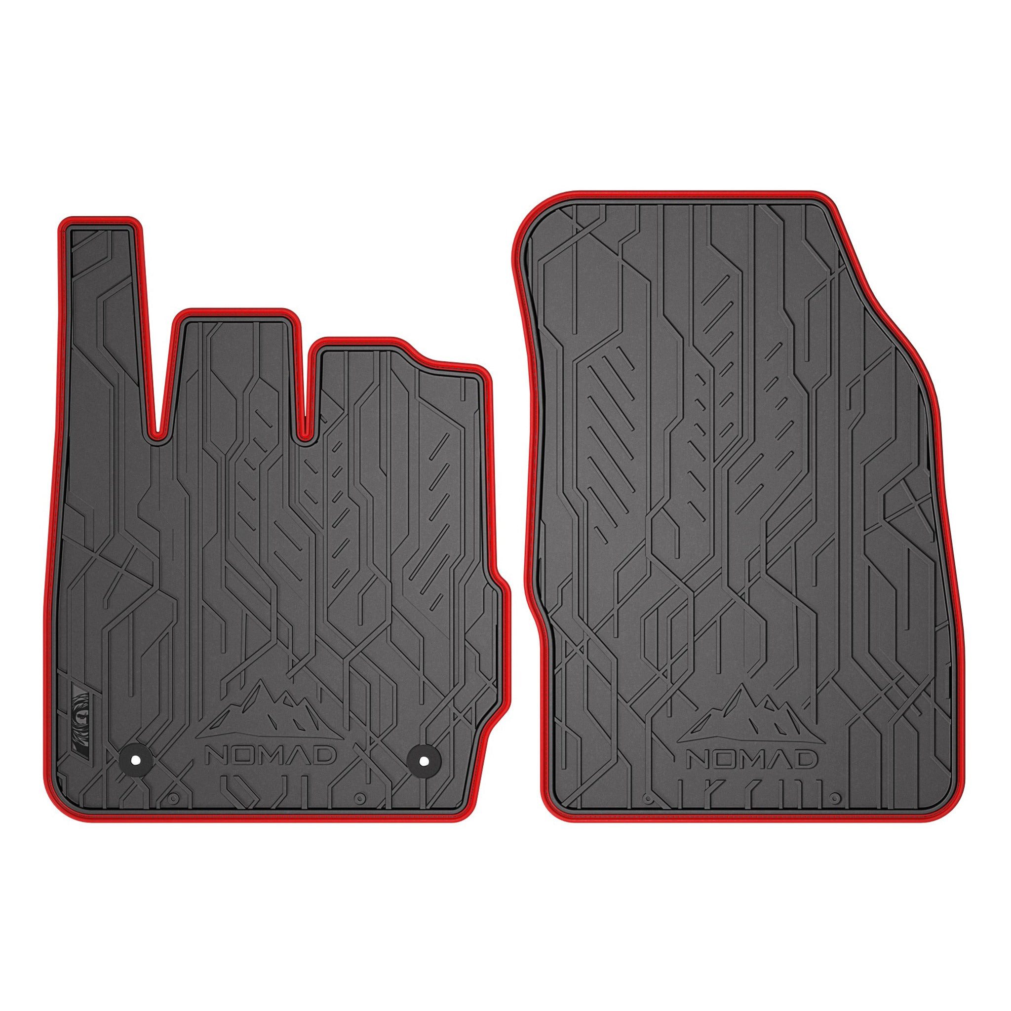 OMAC Auto-Fußmatten Gummimatten Автомобильные коврики für Ford Fiesta mk6 2008-2017 Schwarz Rot 2tlg (2 St), für Ford Fiesta VI 2008-2017 Ford Fiesta VI 2008-2017, Antirutsch,Wasserfest,Einfache Installation