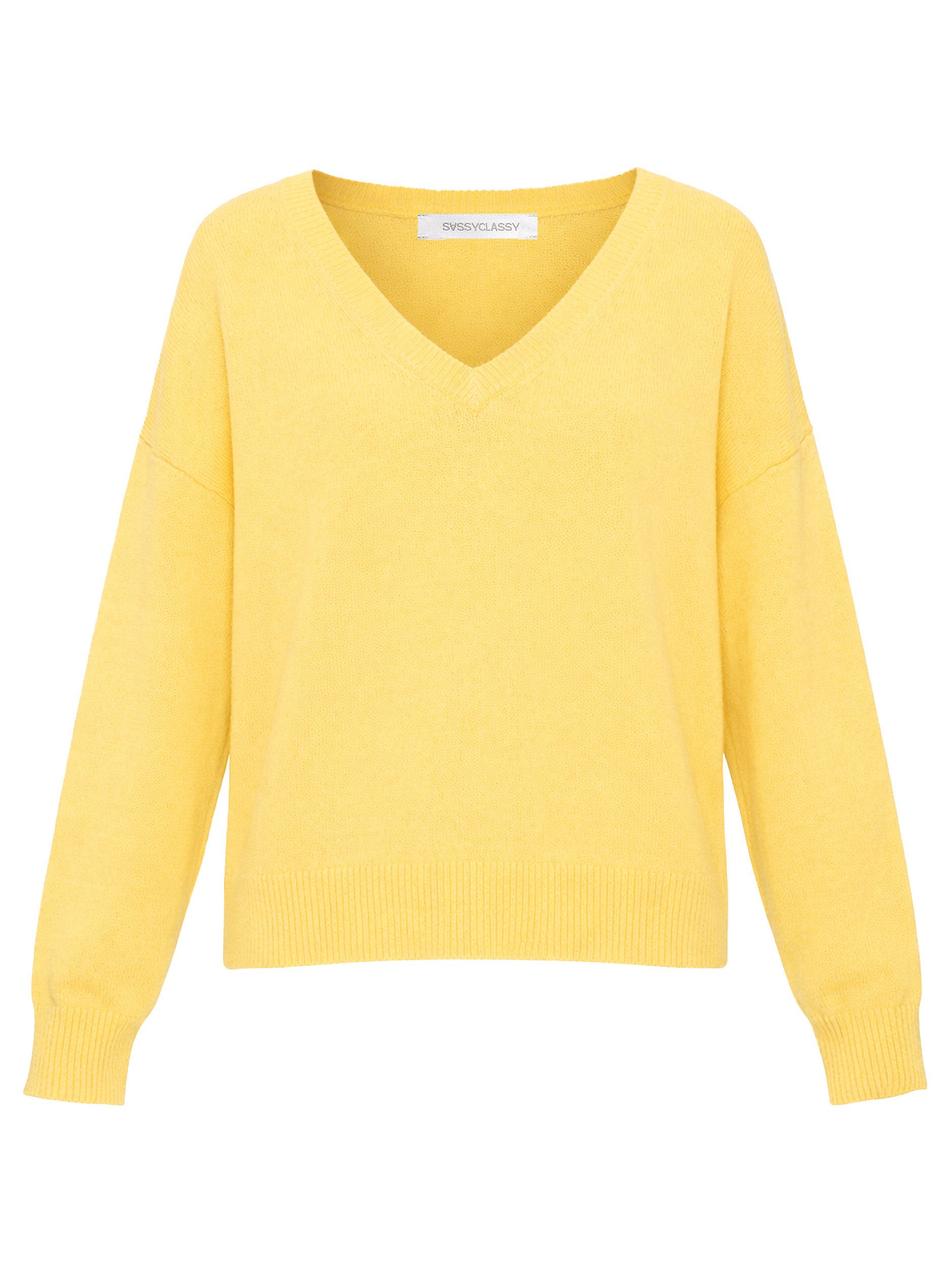SASSYCLASSY Strickpullover Oversize Baumwoll-Pullover für Damen Lässiger Pu günstig online kaufen