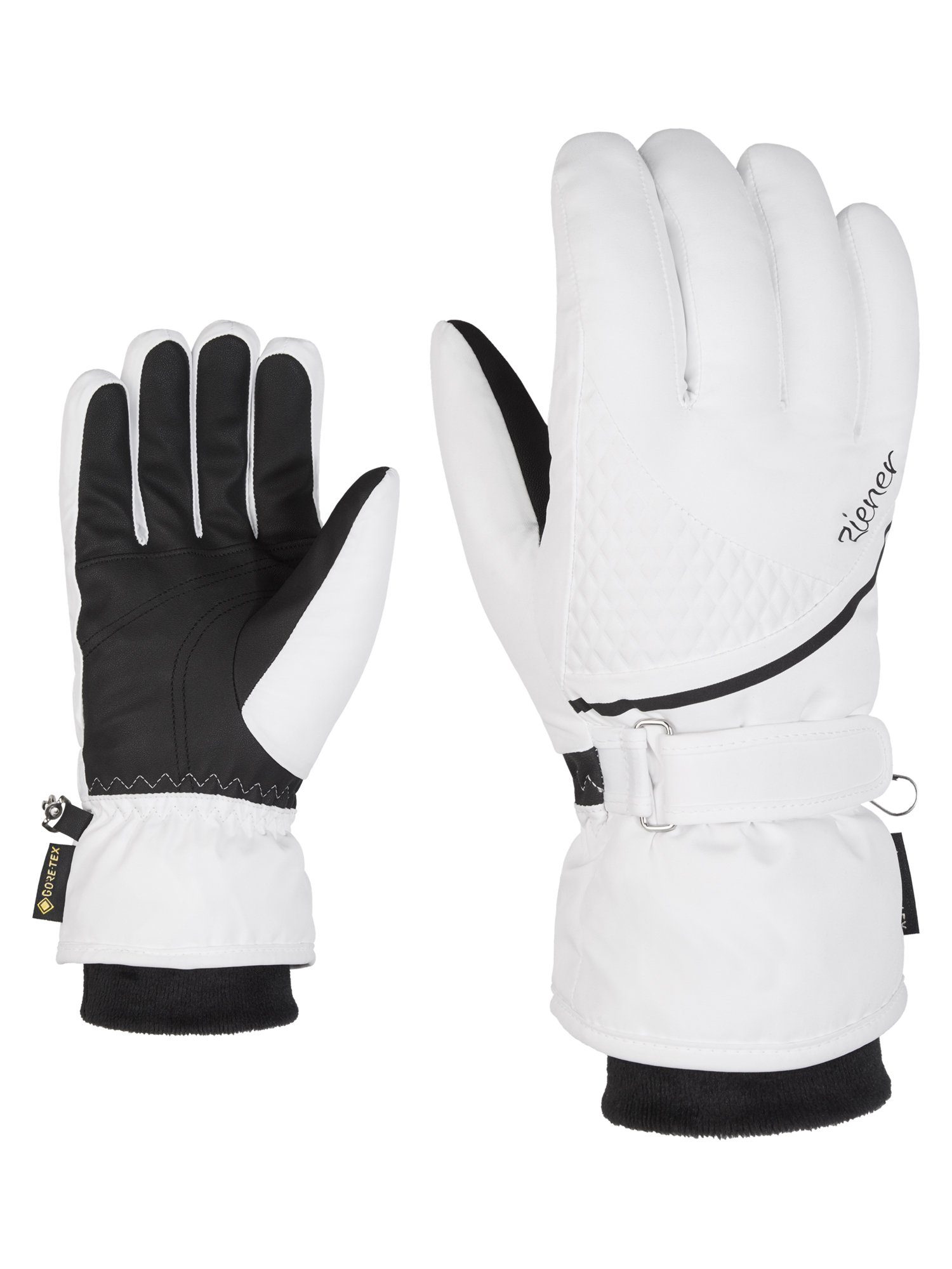 Ziener Skihandschuhe KIANA GTX +Gore plus warm weiß | Handschuhe