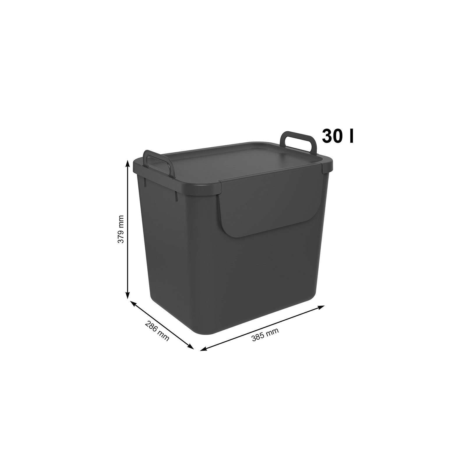 ROTHO Mülltrennsystem SALSA Mülltrennsystem 3x30 l stapelbar mit Klappdeckel