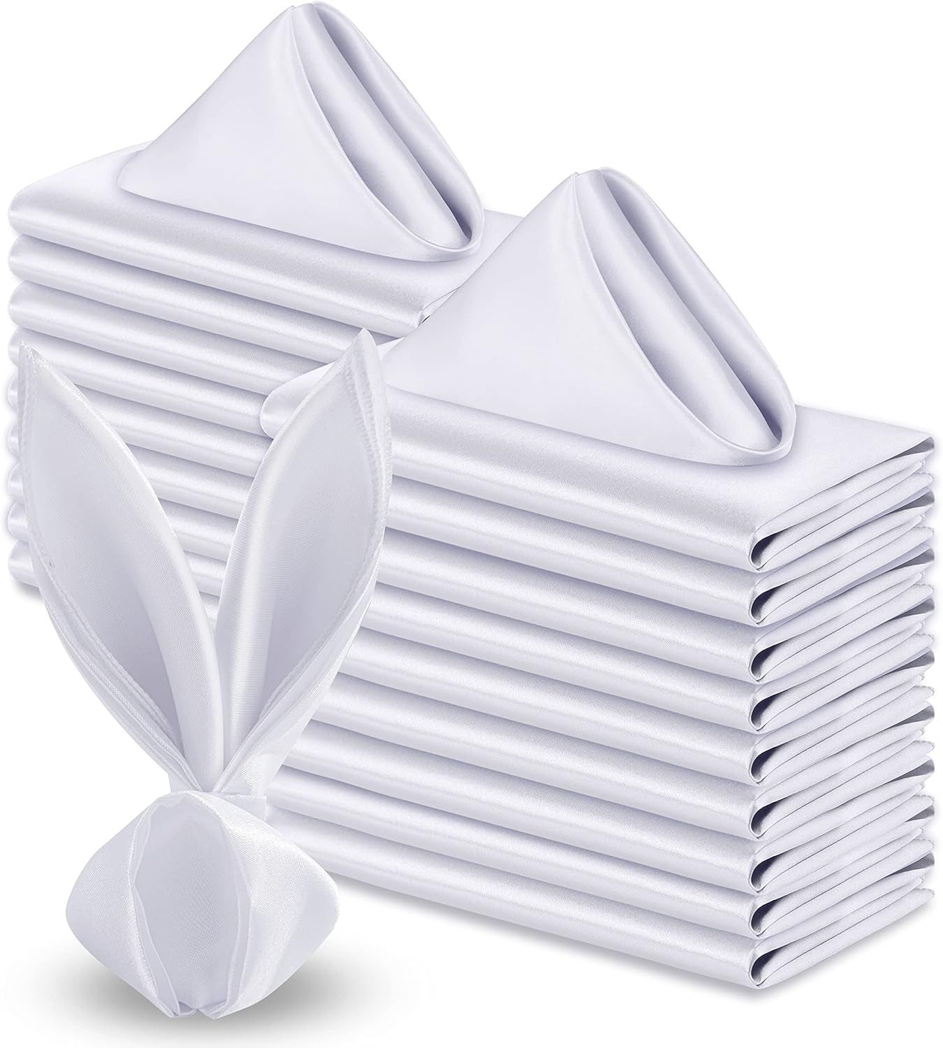 LIANNA Stoffserviette Silbergraue Servietten 43x43 cm, 20 Stück, waschbar, (Set, 20 St., Silbergraue Servietten 43x43 cm, 20 Stück, waschbar)