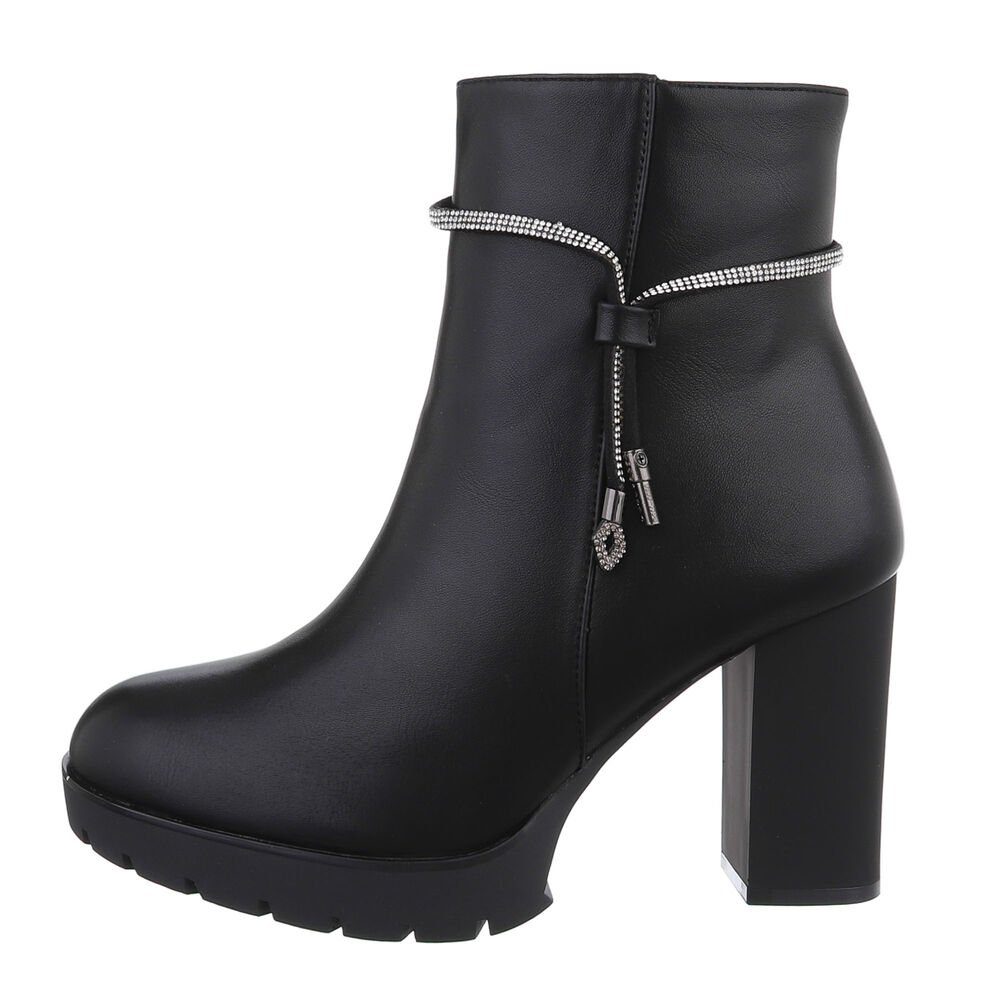 Ital-Design Damen Elegant High-Heel-Stiefelette (84633892) Blockabsatz günstig online kaufen