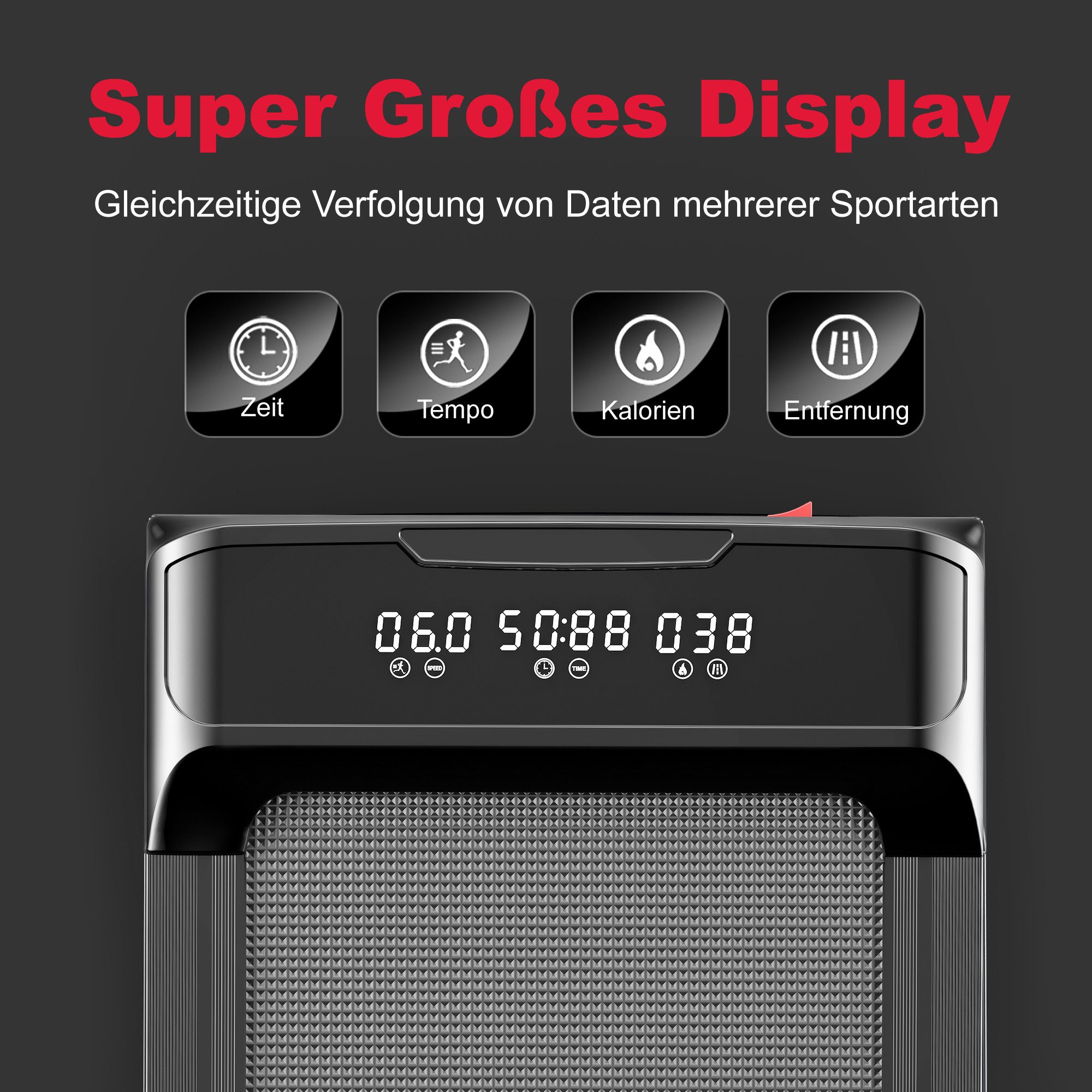 Hamlody Laufband Klappbare Laufbänder für Zuhause, 1-10 km/h, Bürstenloser Motor (LCD-Display, leise, platzsparend und Fernbedienung, Mit Fallschutzclip), Walking Pad für Zuhause Klein Laufpad mit Werkzeugsatz