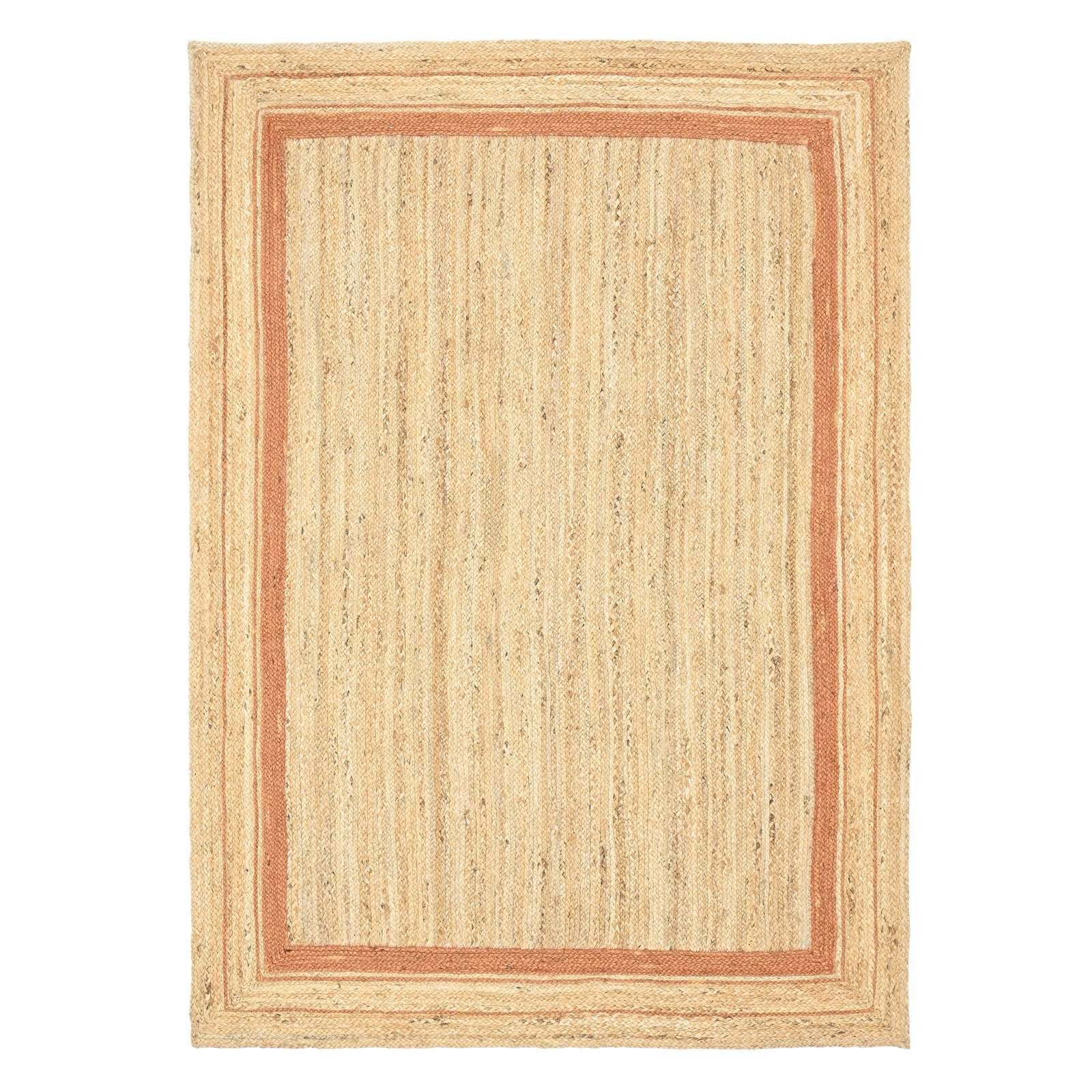 TaraCarpet Teppich Jute Durry Bordüre Flachgewebe Boho Modern, rechteckig, günstig online kaufen