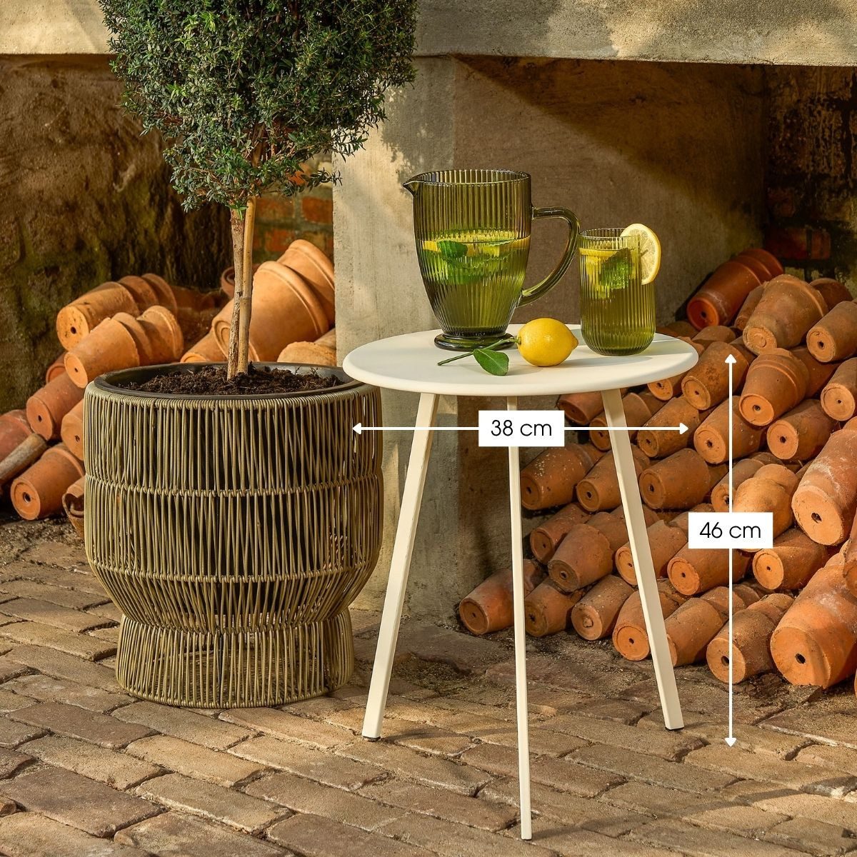 Mica Decorations Beistelltisch Mica Decorations Seattle Beistelltisch 45 x 38cm Cremefarben