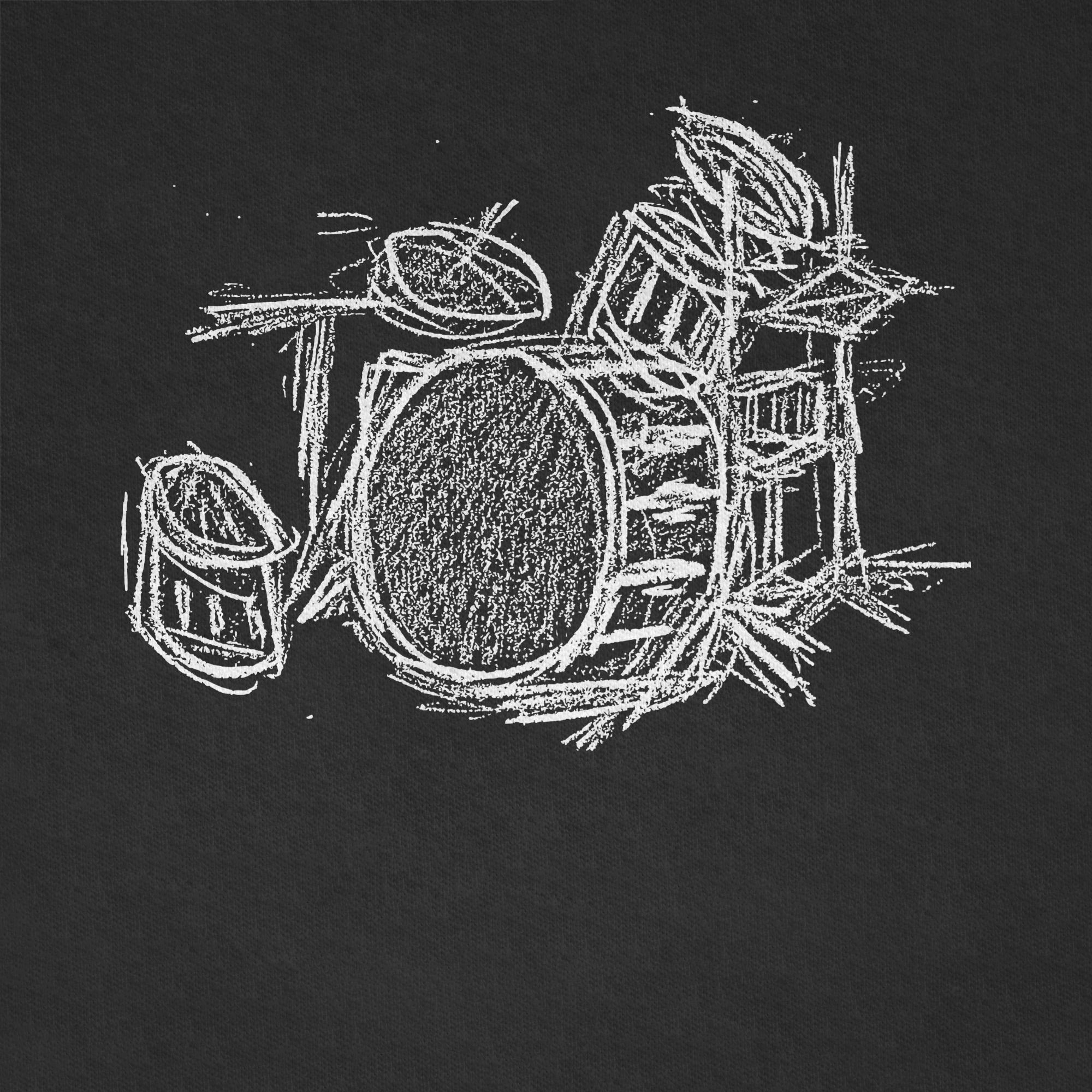 Shirtracer T-Shirt Schlagzeug - Kreidezeichnung (1-tlg) Music