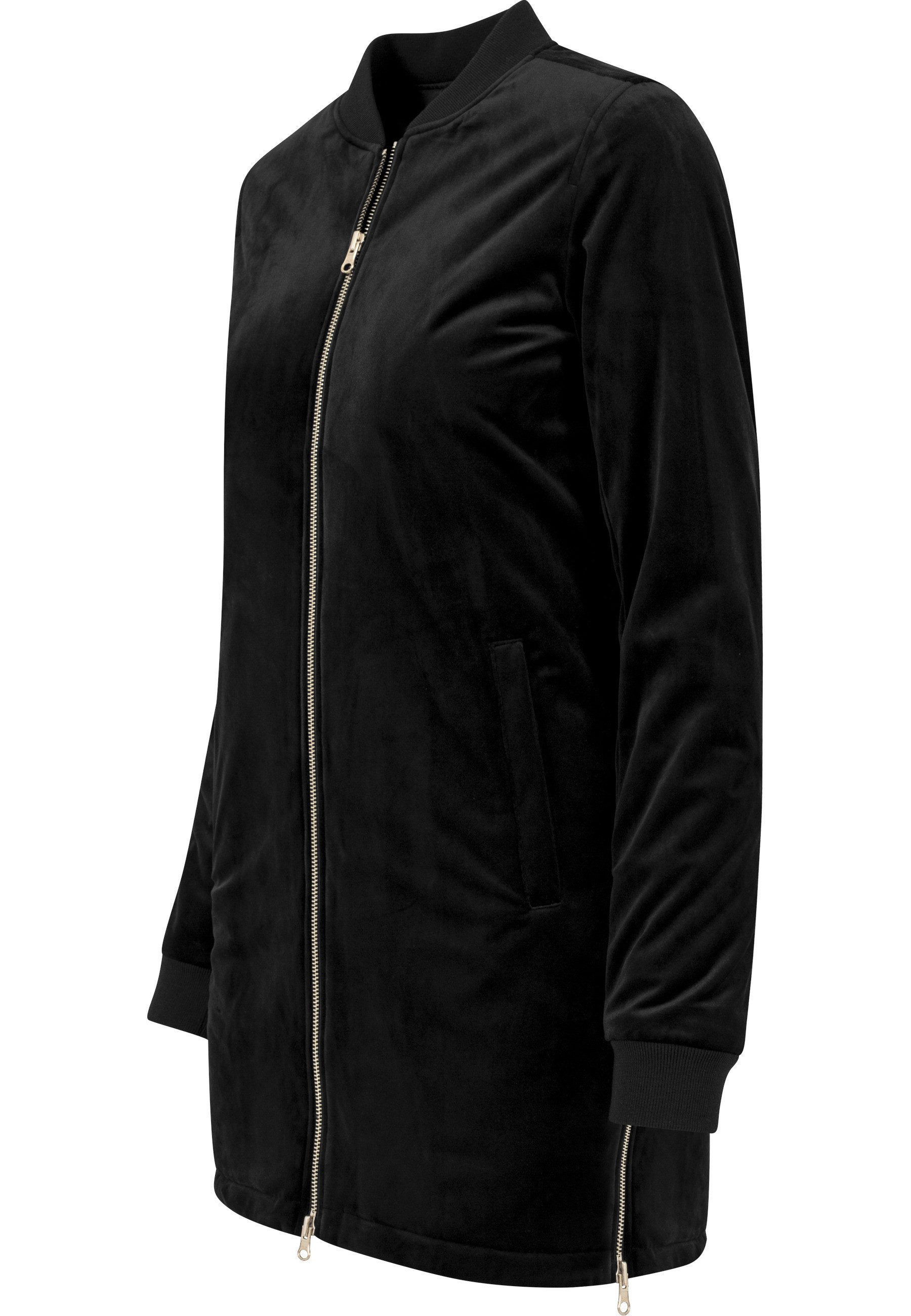 URBAN CLASSICS Langmantel Urban Classics Damen Ladies Long Velvet Jacket