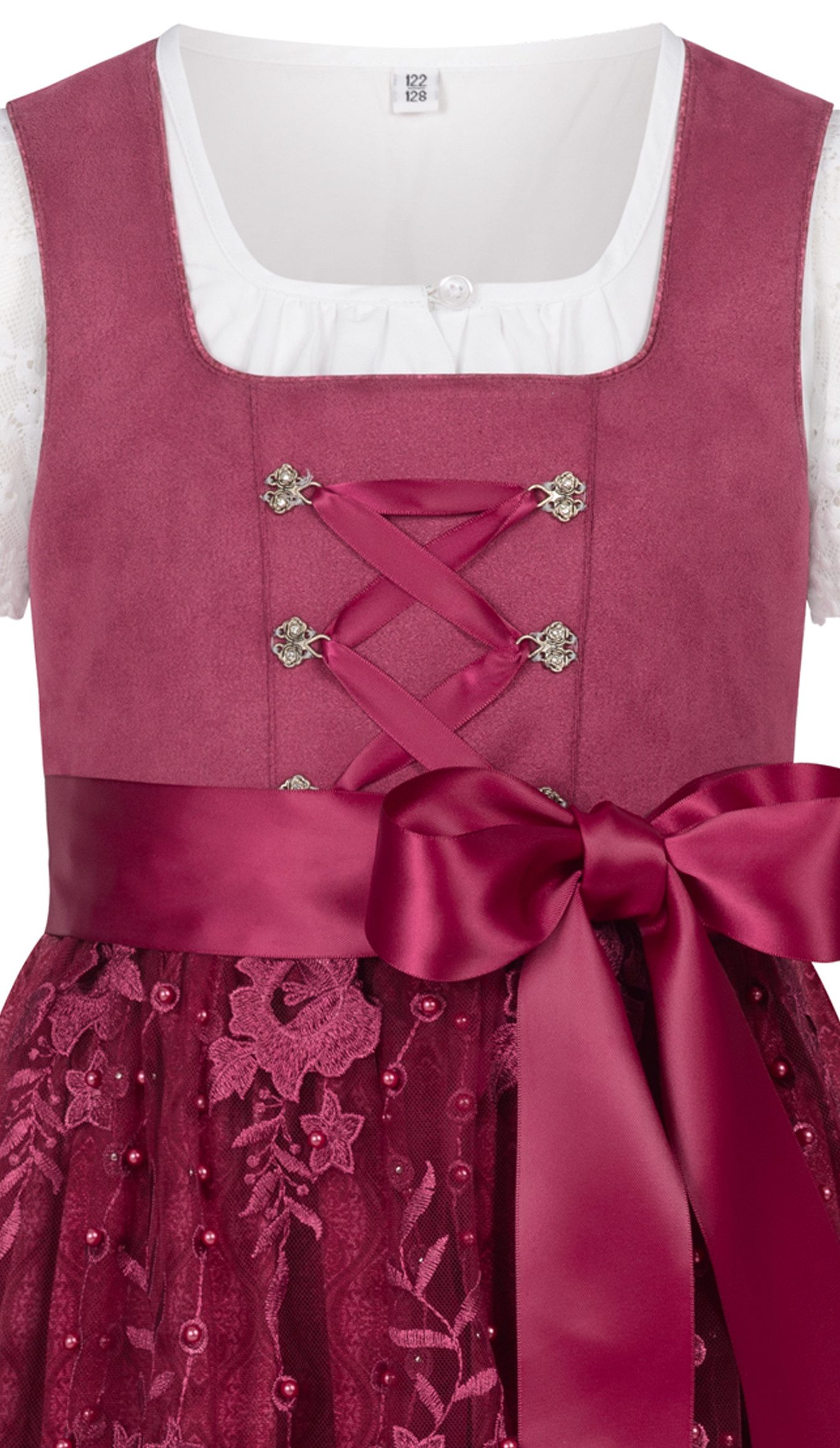 Nübler Dirndl Kinderdirndl Gundi in Beere von Nübler - Rocklänge knielang – Bild 4 von 5