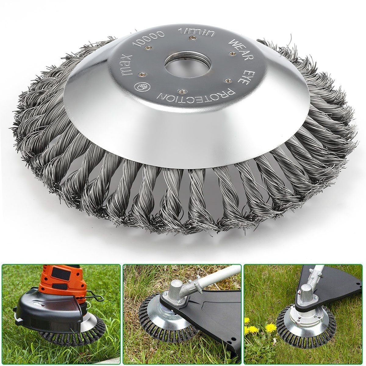 oyajia Benzin-Motorsense Profi Unkrautbürste 25,4x200mm Mähkopf Für Gängigen Modelle Motorsense, Moos Trimmer Freischneider, Rasentrimmer-Ersatzspule