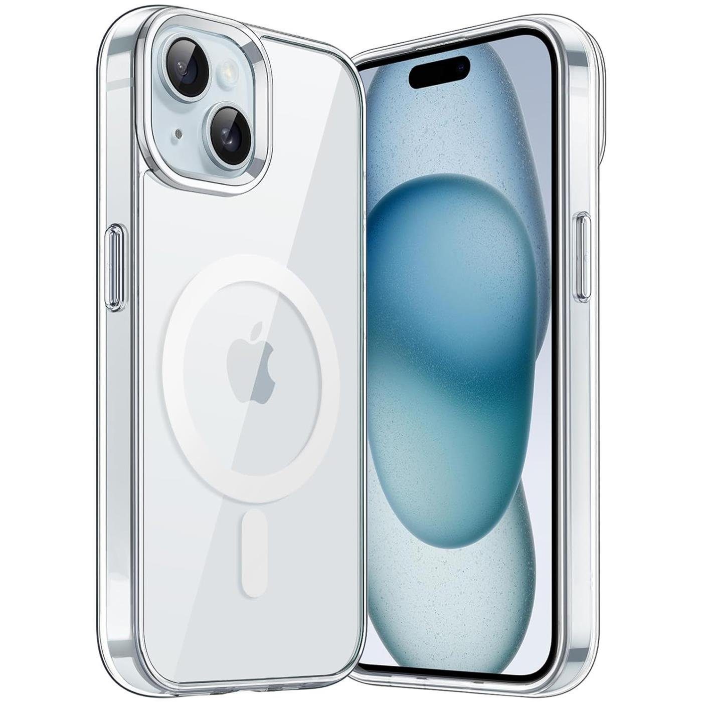 CoolGadget Handyhülle Premium Silikon Handy Case für iPhone 15 6,1 Zoll, Hülle Transparent Schutzhülle kompatibel mit MagSafe Zubehör