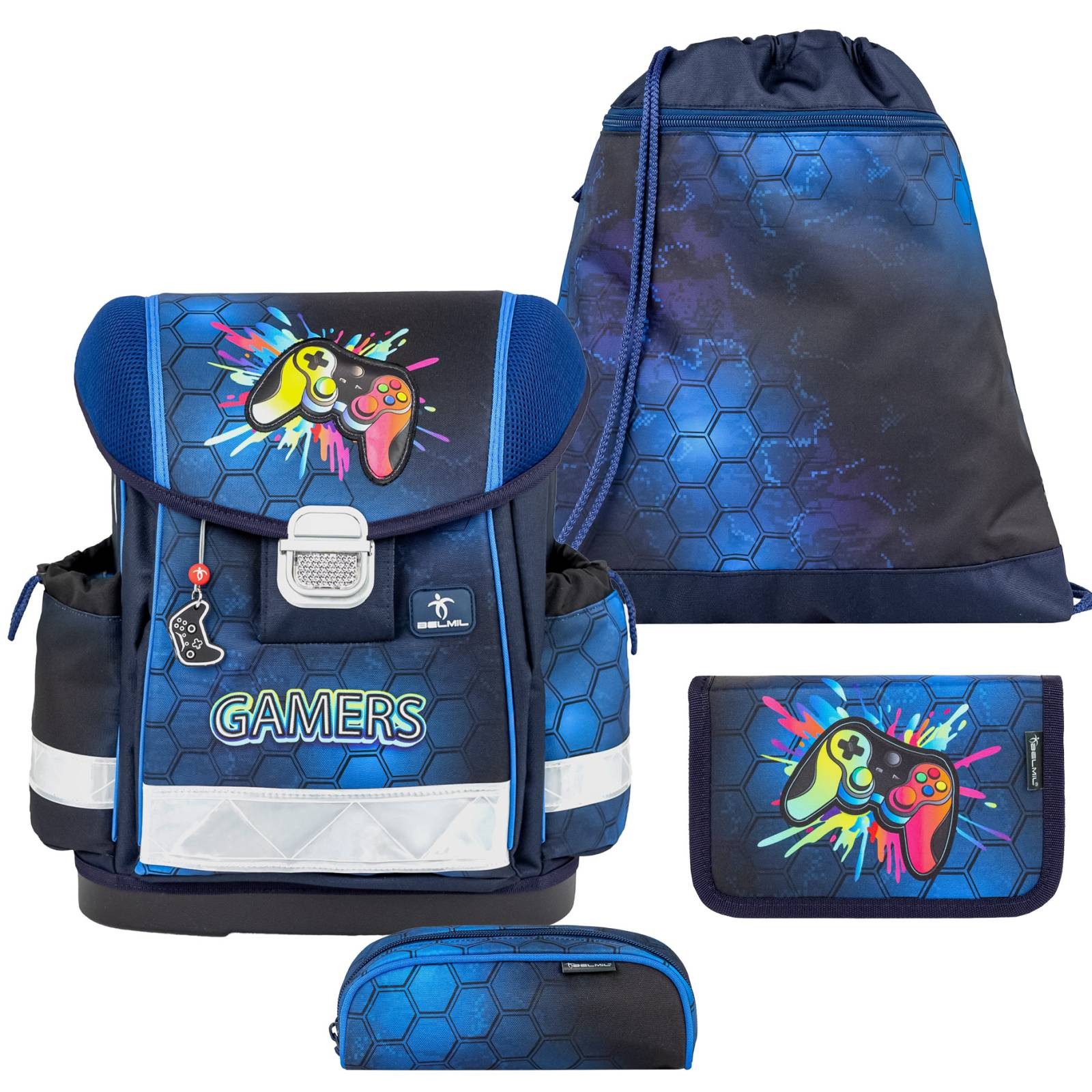 Belmil Schulranzen "Classy" 2026 Set 1. Klasse neue Designs, 4tlg. Set ab 1. Klasse, Grundschule, Einschulung, Gaming, Jungen