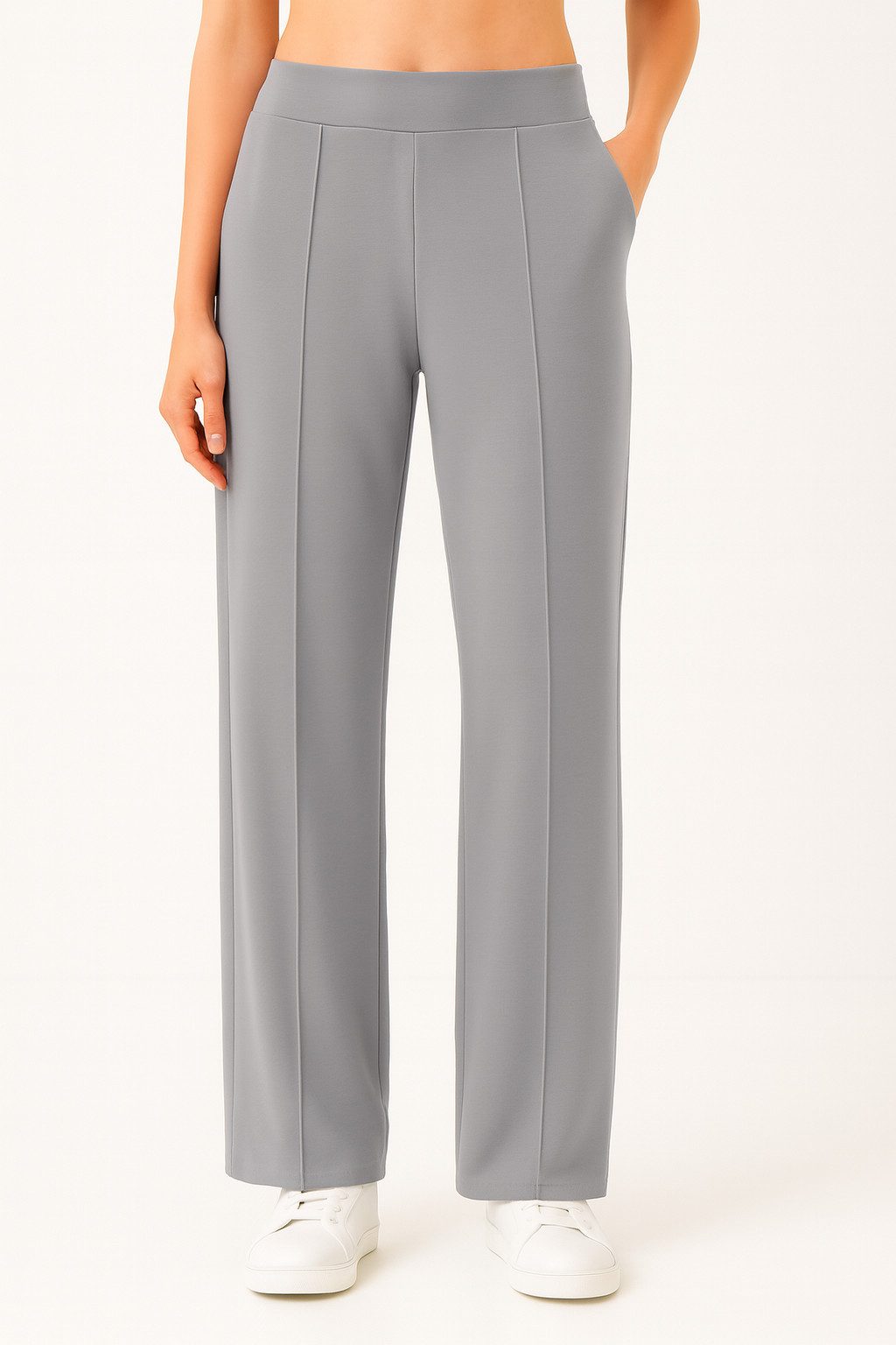 Smith & Solo Jogginghose Damen, Viskose Hose, Elegant Freizeithose Knitterfrei, Bügelfalte, Komfortbund, Soft Touch, Formstabil