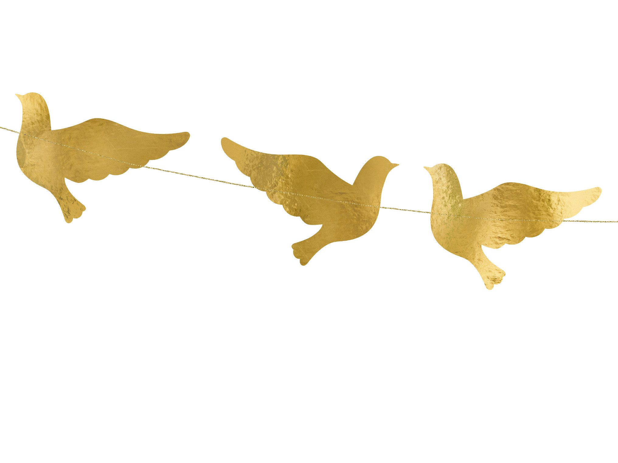 partydeco Hängedekoration Girlande Goldene Tauben, ca. 86cm