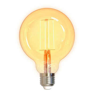 DELTACO SMART HOME LED-Leuchtmittel Smarte LED Lampe E27 Filamentbirne TUYA System 95mm und 5,5 Watt, E27, 1 St., inkl. 5 Jahre Herstellergarantie