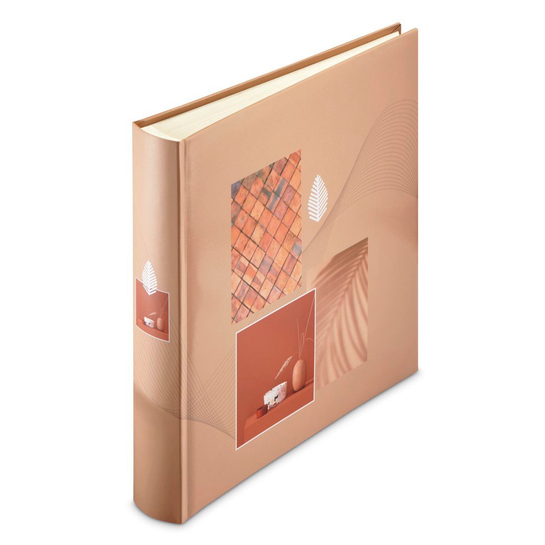 Hama Fotoalbum Fotoalbum Jumbo Bildformat 30x30 cm, 100 weiße Seiten, Terracotta, Zum Selber Einkleben, Selbstgestalten, elegantes Design