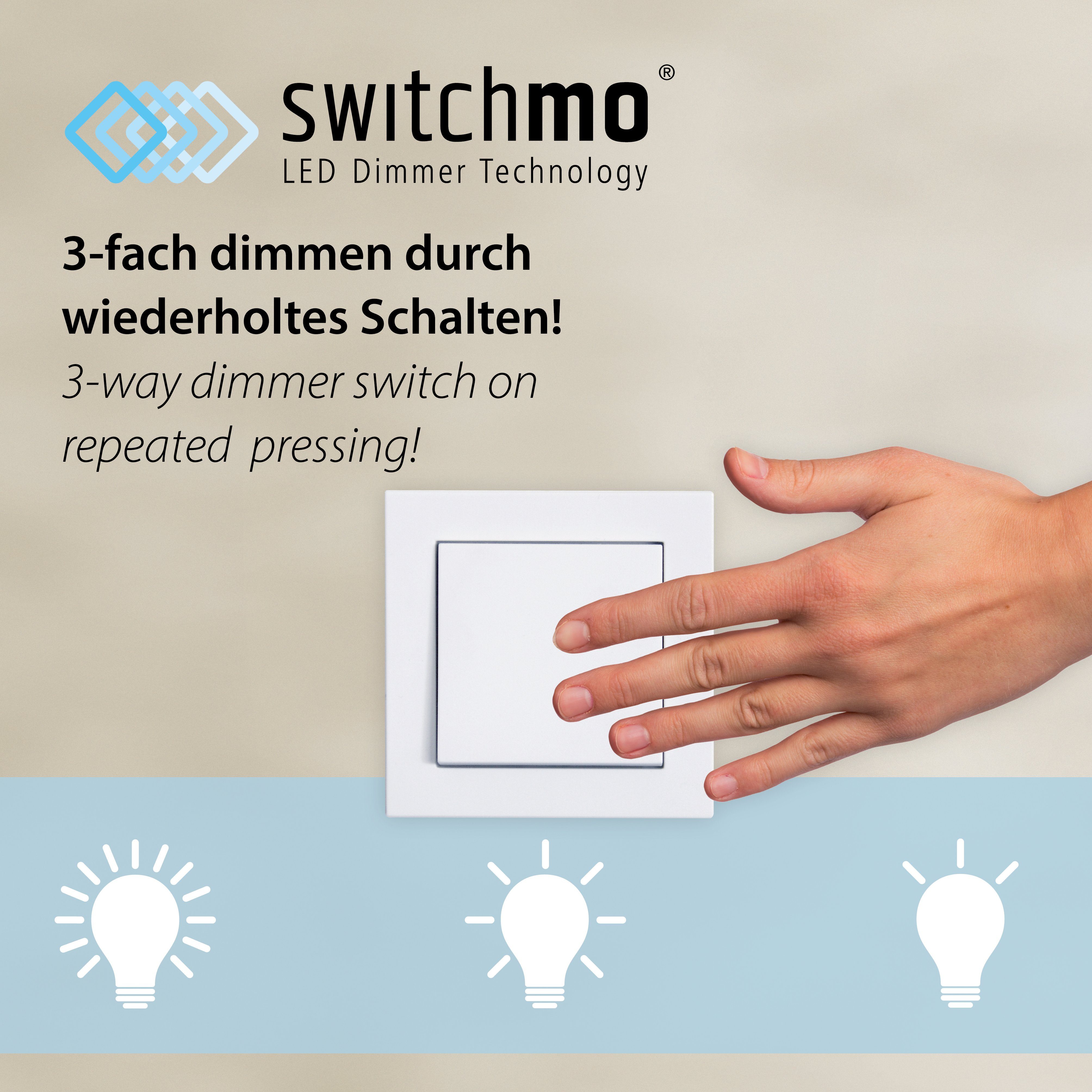 Leuchten Direkt Deckenleuchte Switchmo LED RITUS, dimmbar, integriert, fest Warmweiß, LED