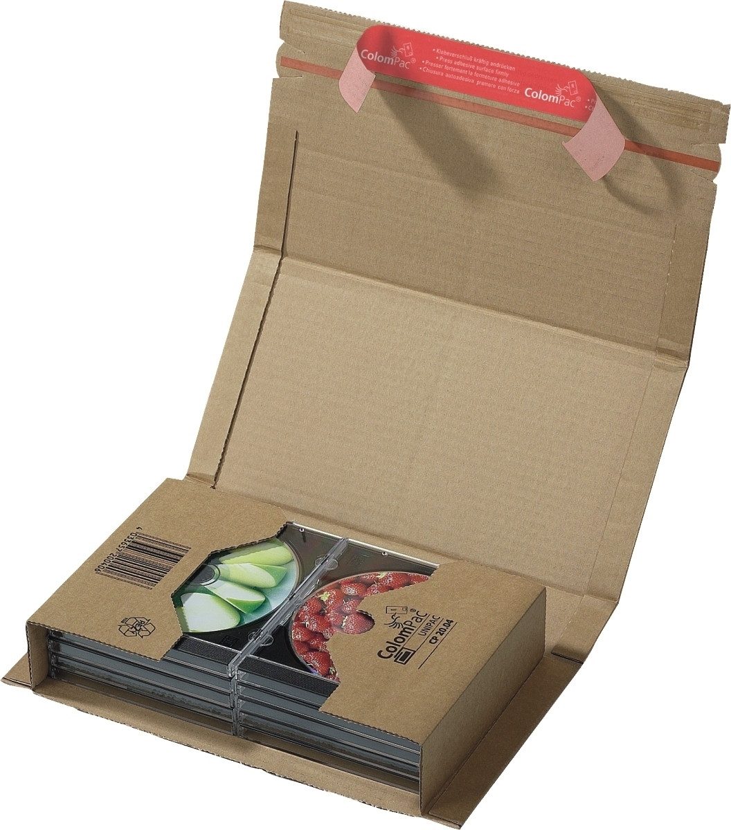 COLOMPAC Versandkarton Versandverpackung 251x165x -60mm braun (20 Stück)