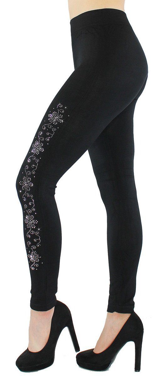 dy_mode Highwaist Leggings Damen Leggings Fitness-Leggings mit Glitzer Stra günstig online kaufen