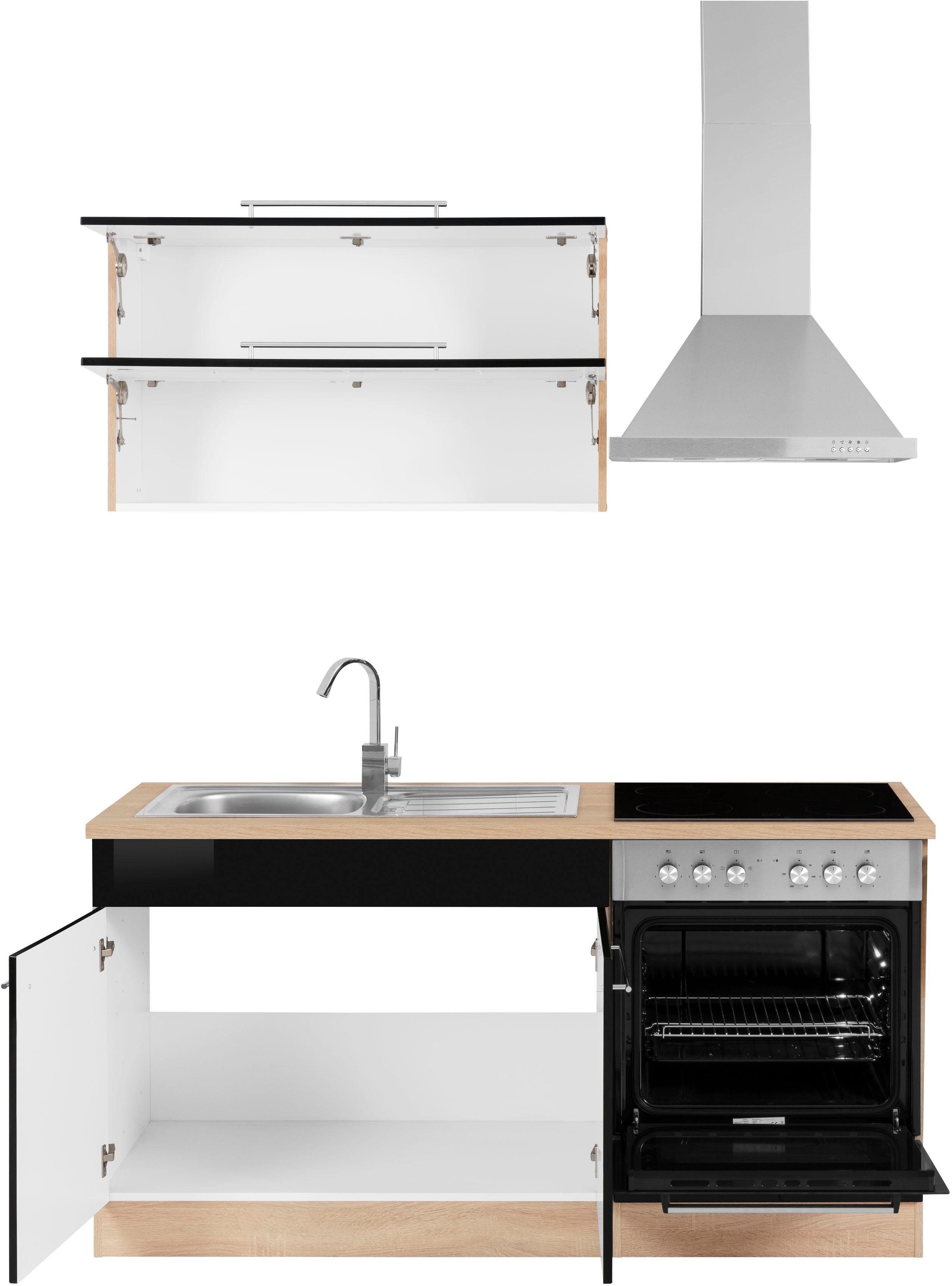 KOCHSTATION Pantryküche KS-Eton, mit E-Geräten, Breite 160 cm