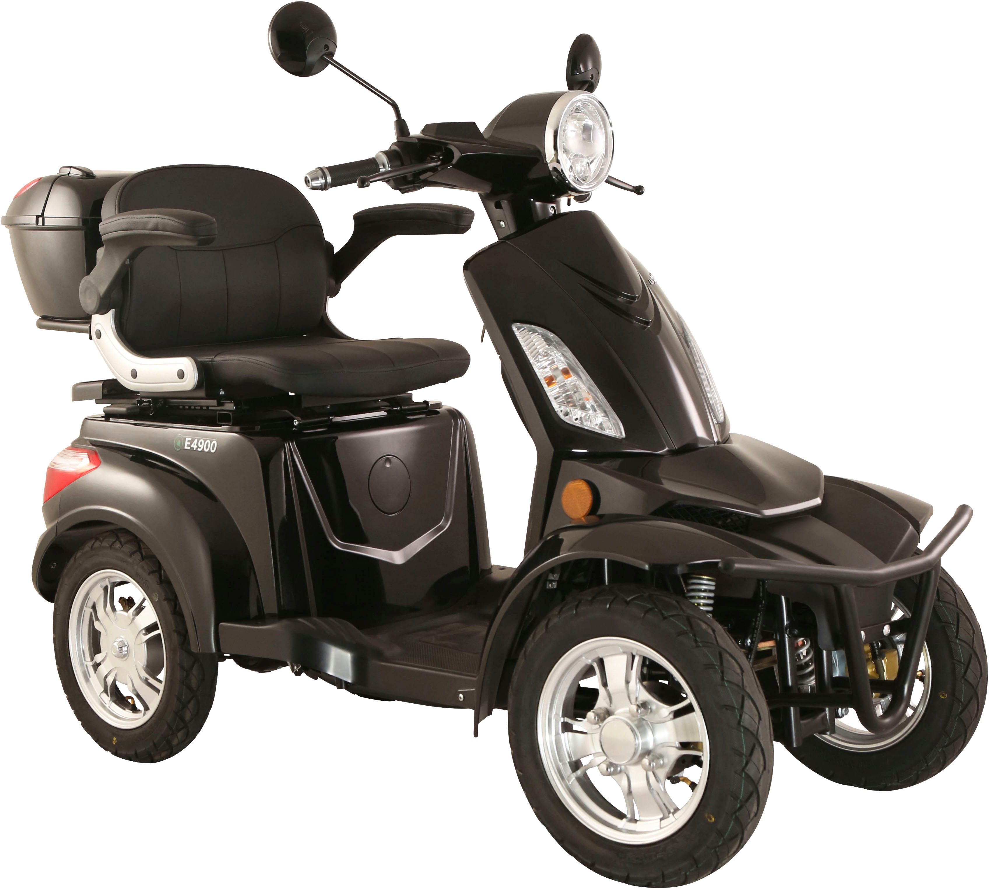 Luxxon Elektromobil LuXXon Seniorenmobil E4900, 20 km/h, (Elektromobil mit Topcase, ohne Helmpflicht), 1.000 W, Seniorenmobil mit 4 Räder, Elektroroller für Senioren