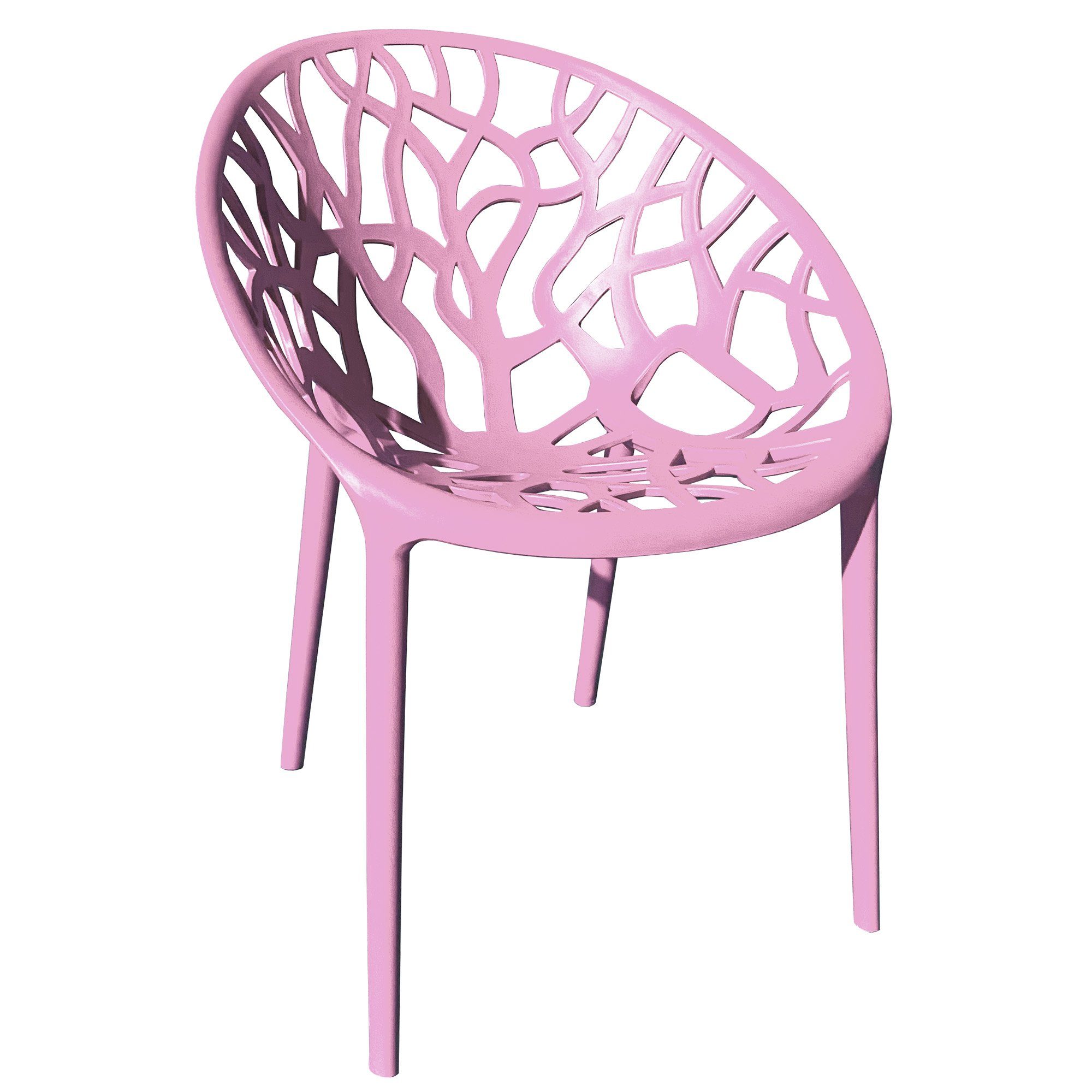 TRISENS Gartenstuhl Delia (einzeln oder im Set, 1 St), Terrassenmöbel aus einem Guss Stapelstuhl für Außen- und Innenbereich