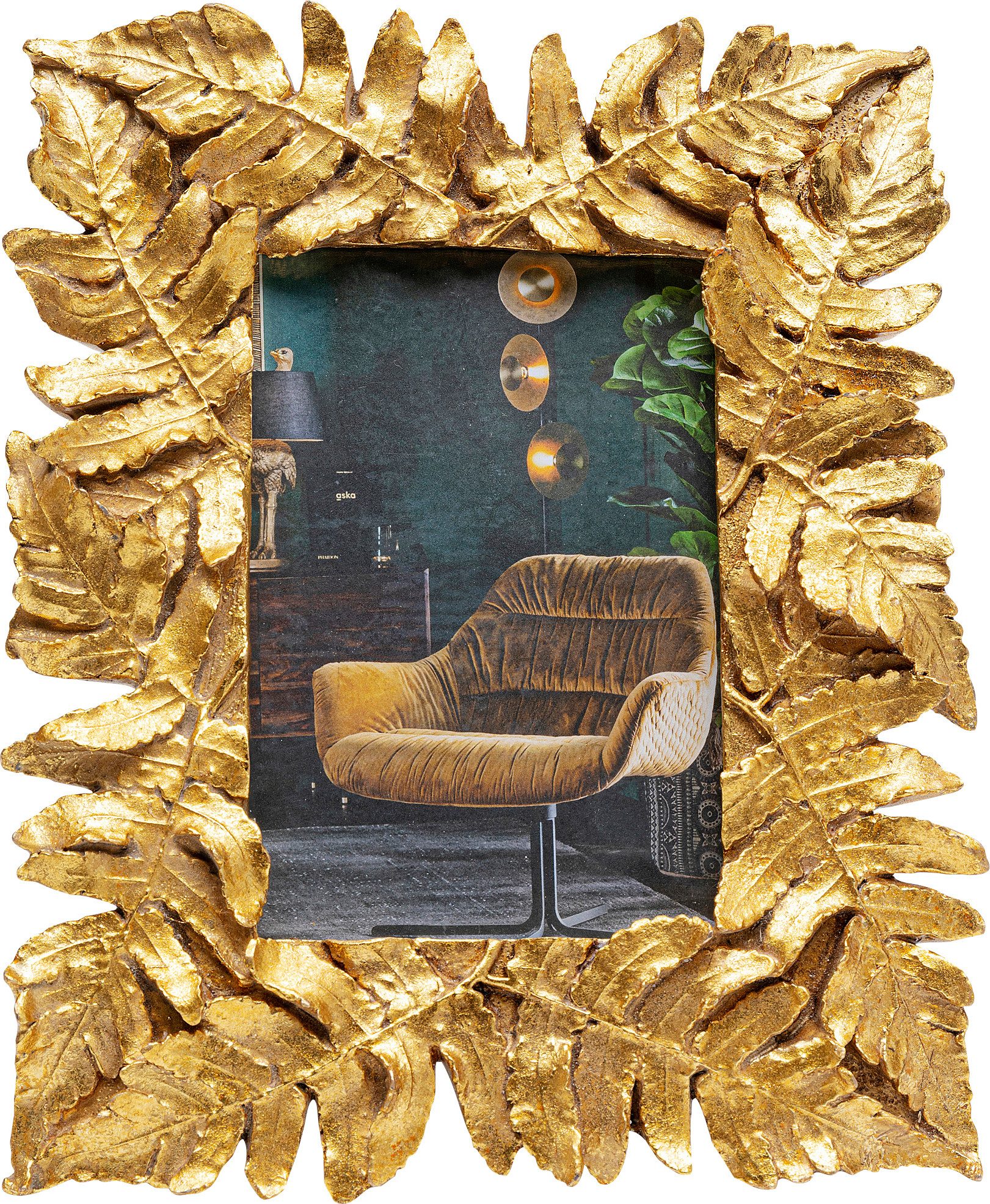 Kare Design Einzelrahmen Bilderrahmen Gold Leaves 10x15cm