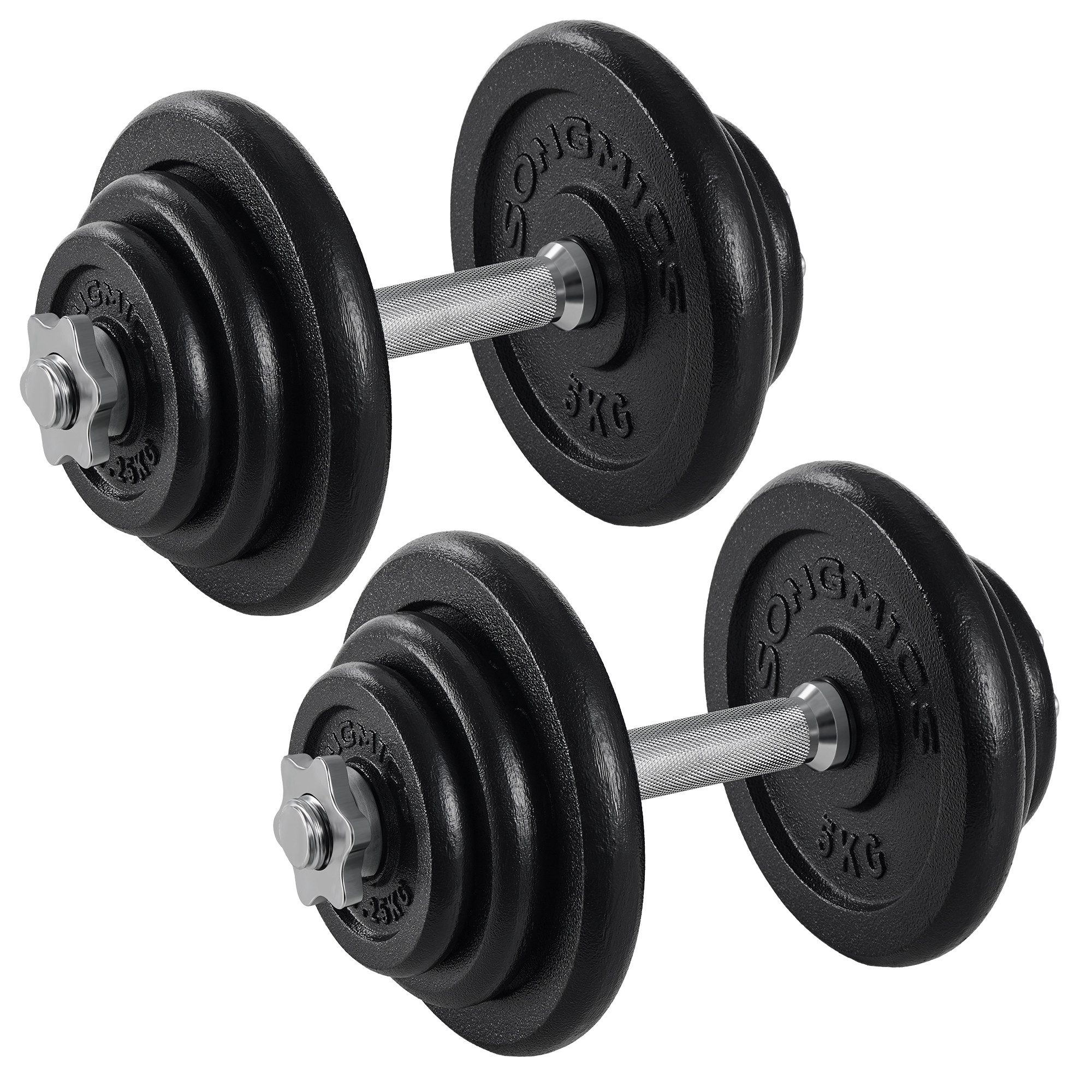 SONGMICS Kurzhantel SYL20/30/40T, Hantelset aus Gusseisen, 20/30/40 kg, verstellbar