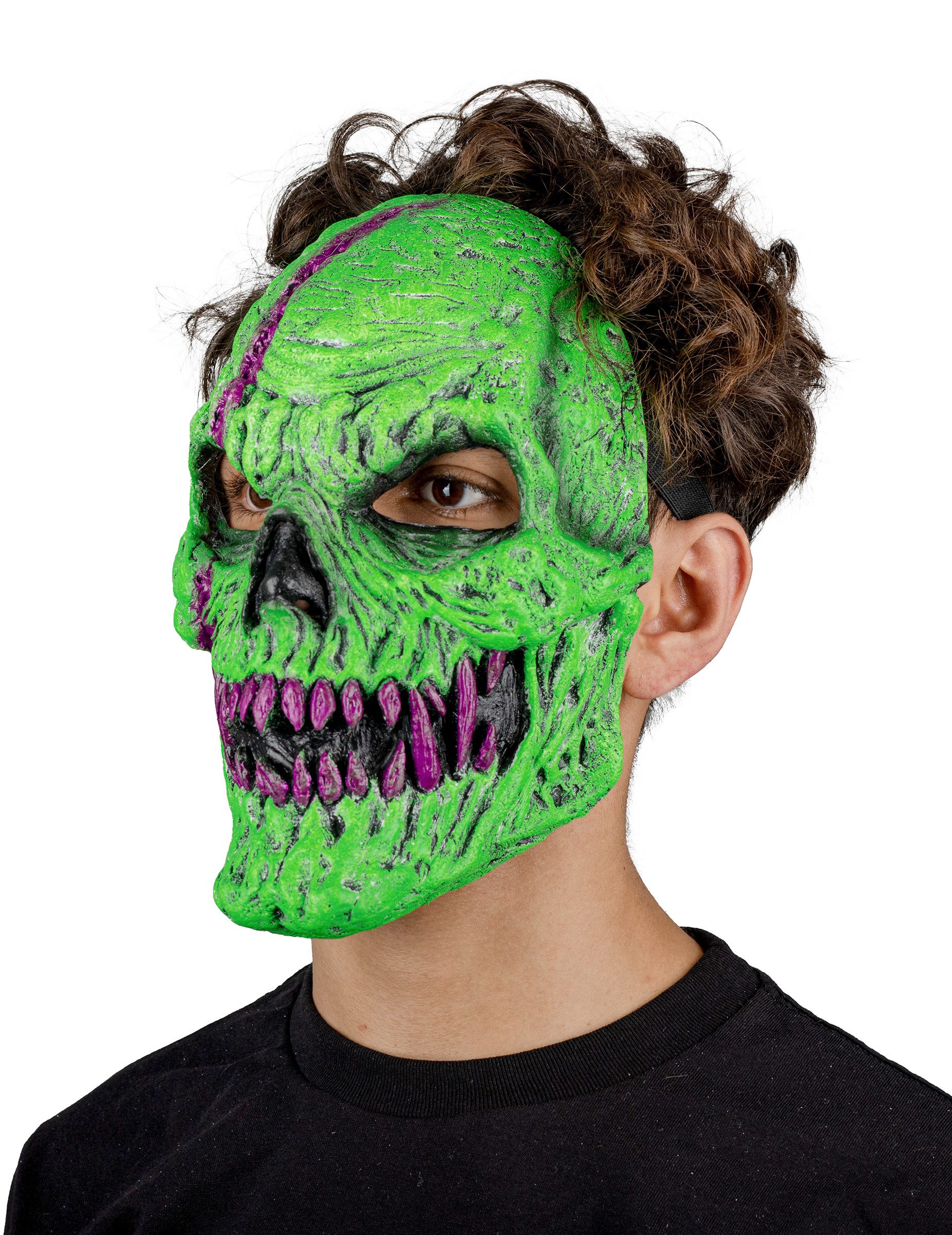 Ghoulish Productions Kostüm Maske Dämonenskelett, grün, Erwachsene