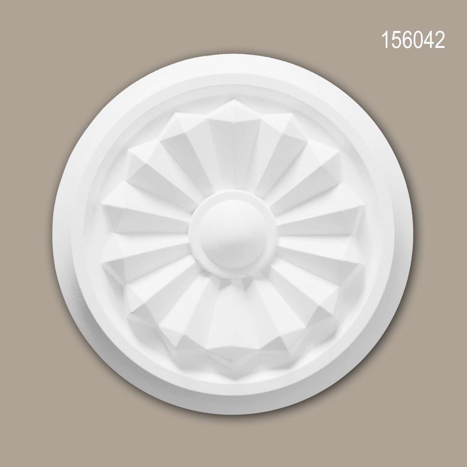 Profhome Decken-Rosette 156042 (Rosette, 1 St., Deckenrosette, Medallion, Stuckrosette, Deckenelement, Zierelement, Durchmesser 20,3 cm), weiß, vorgrundiert, Stil: Zeitlos / Klassisch