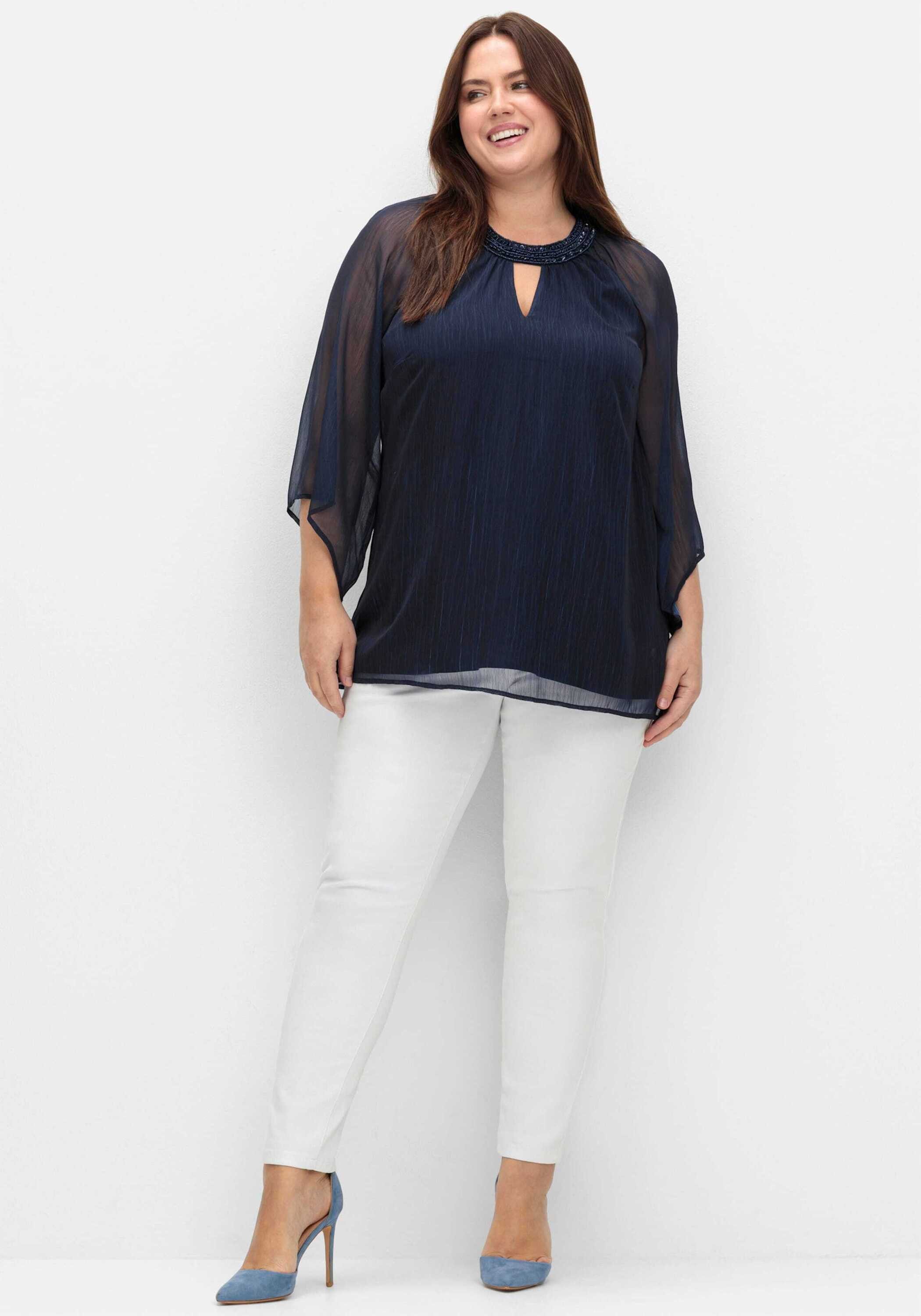 Sheego Klassische Bluse Tunika 3/4-Arm